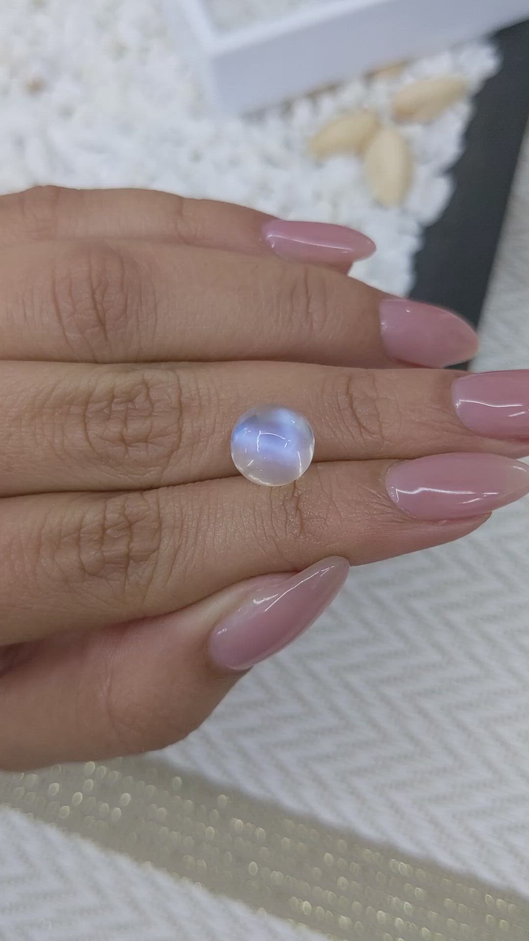 4.78 Ct. Cabochon Moonstone from Ceylon (Sri Lanka) Size Video