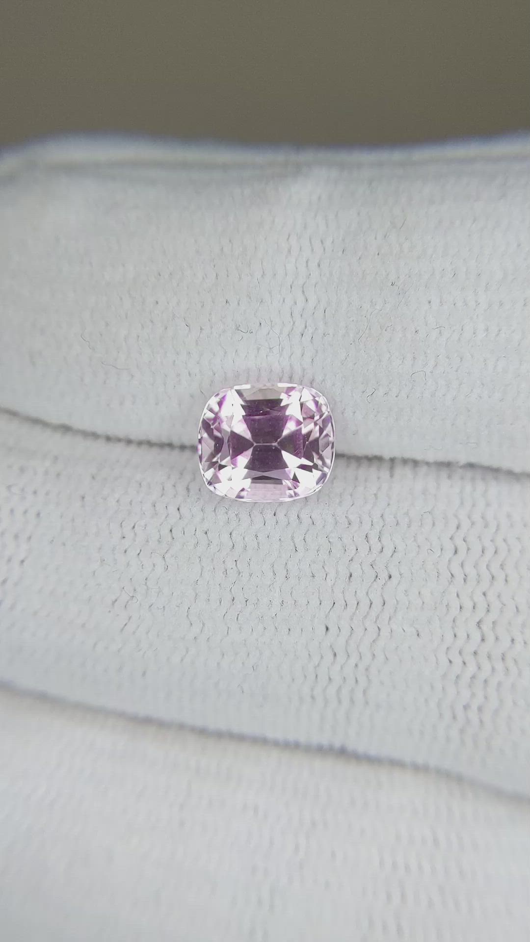 2.02 Ct. Pinkish Purple Kunzite from Afghanistan Size Video