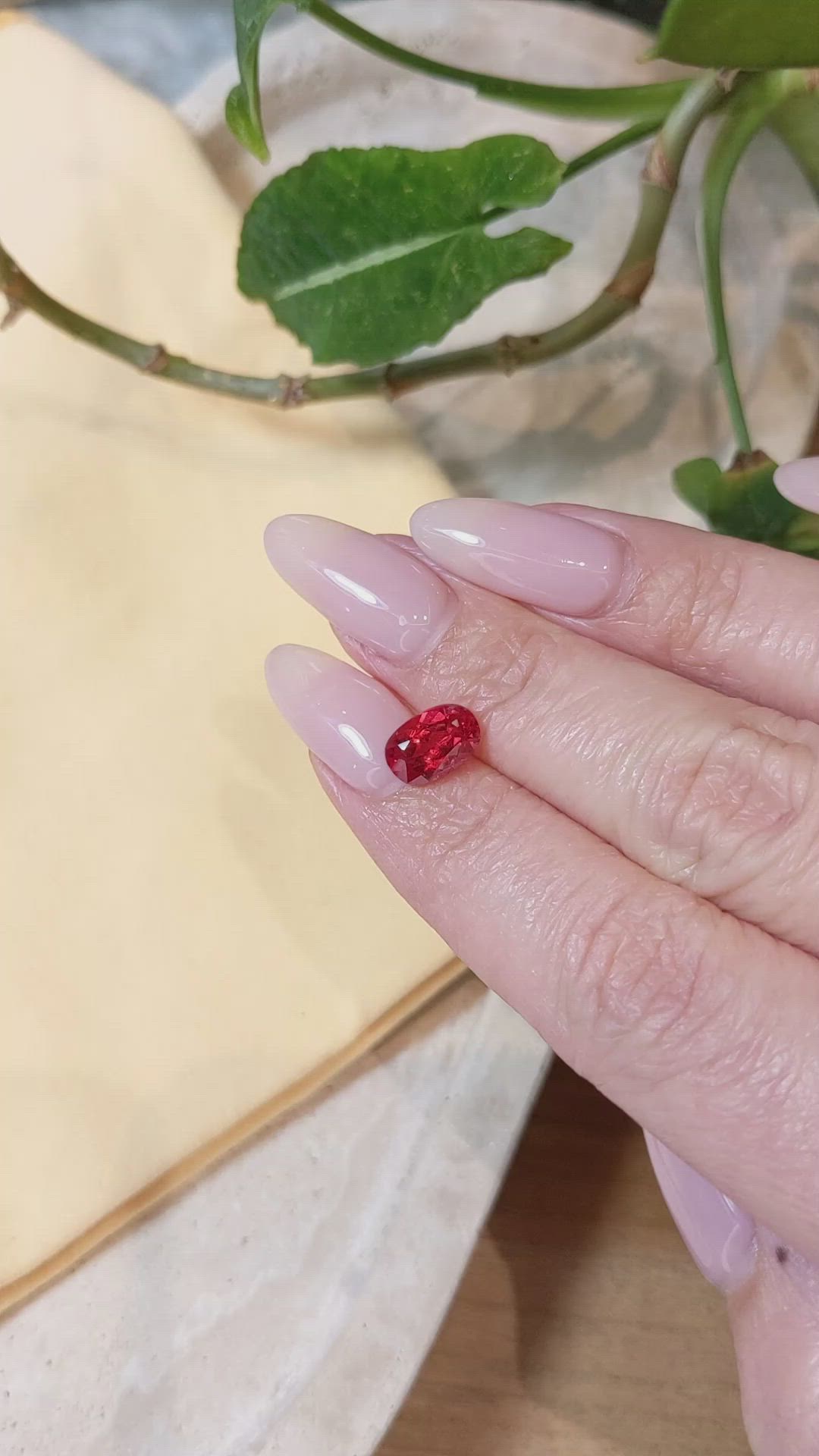 2.00 Ct. Red Rhodonite from Brazil Size Video