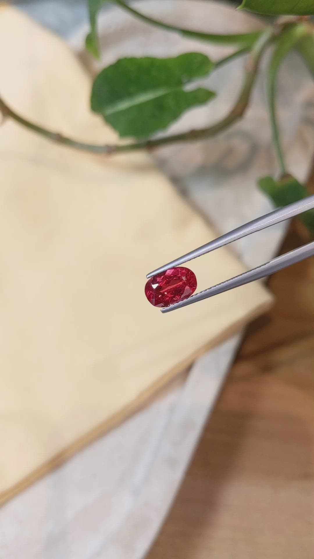 2.00 Ct. Red Rhodonite from Brazil Size Video