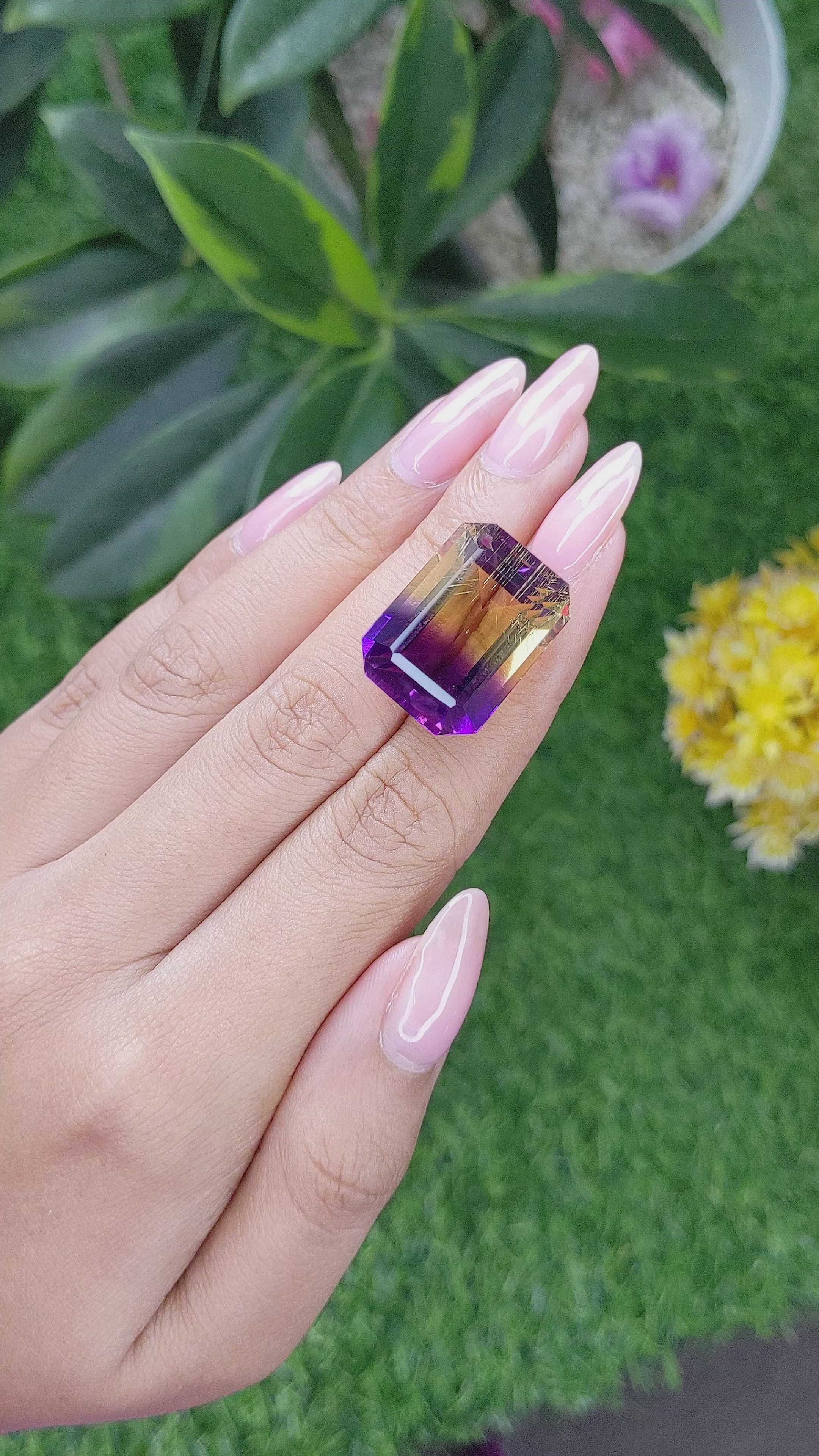 34.73 Ct. Ametrine from Ceylon (Sri Lanka) Size Video