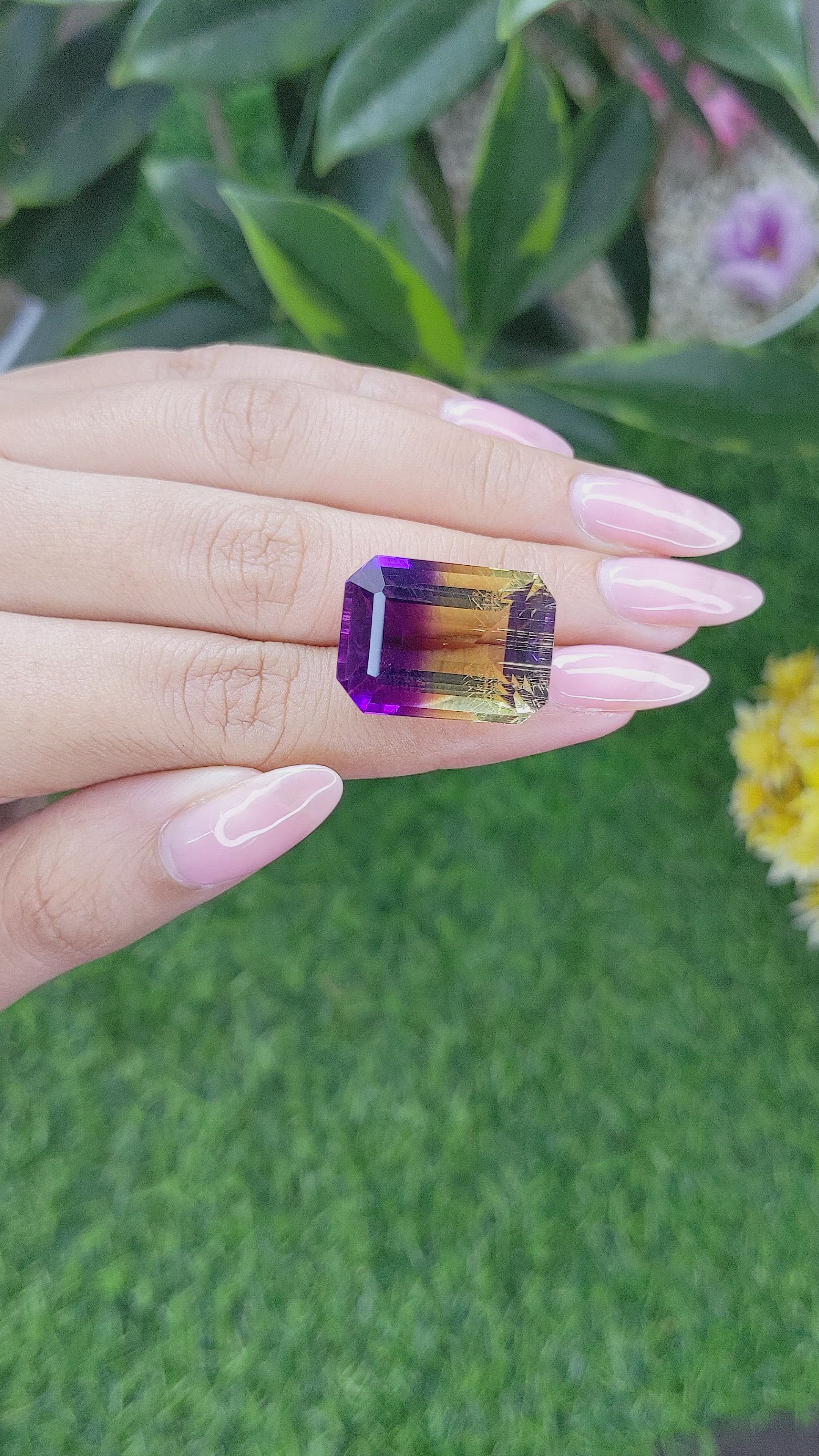 34.73 Ct. Ametrine from Ceylon (Sri Lanka) Size Video