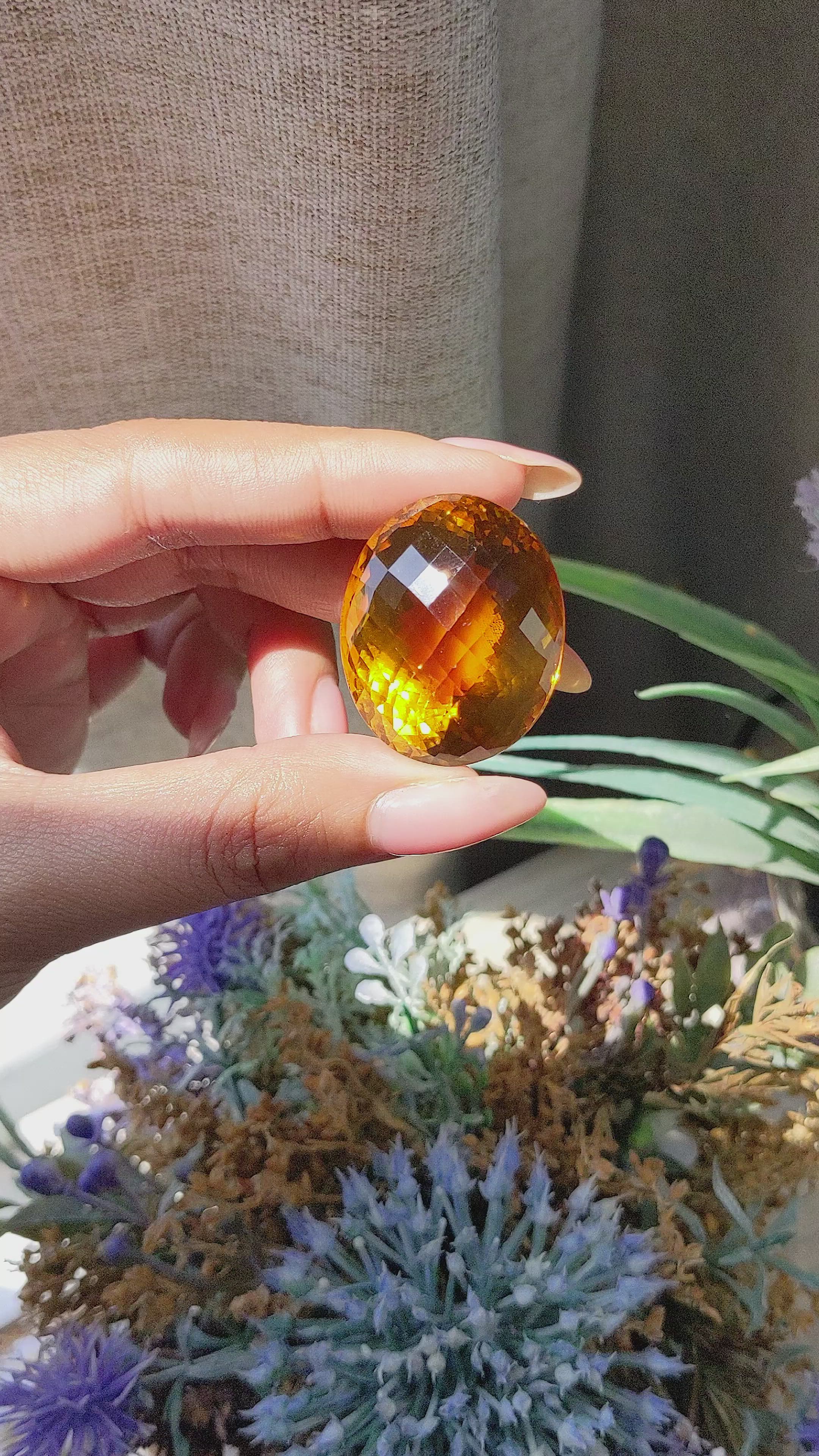 104.15 Ct. Citrine from Ceylon (Sri Lanka) Size Video