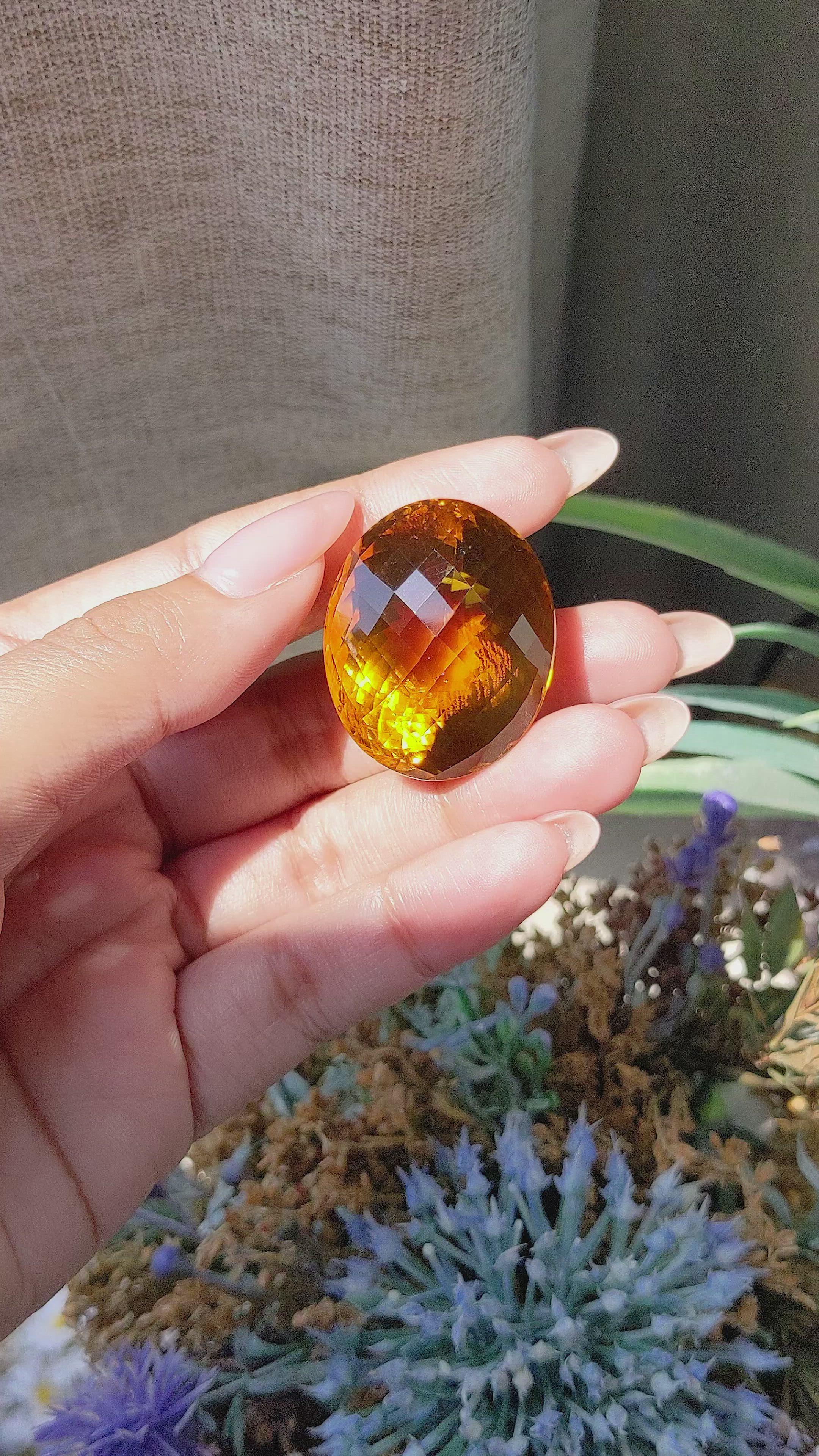 104.15 Ct. Citrine from Ceylon (Sri Lanka) Size Video