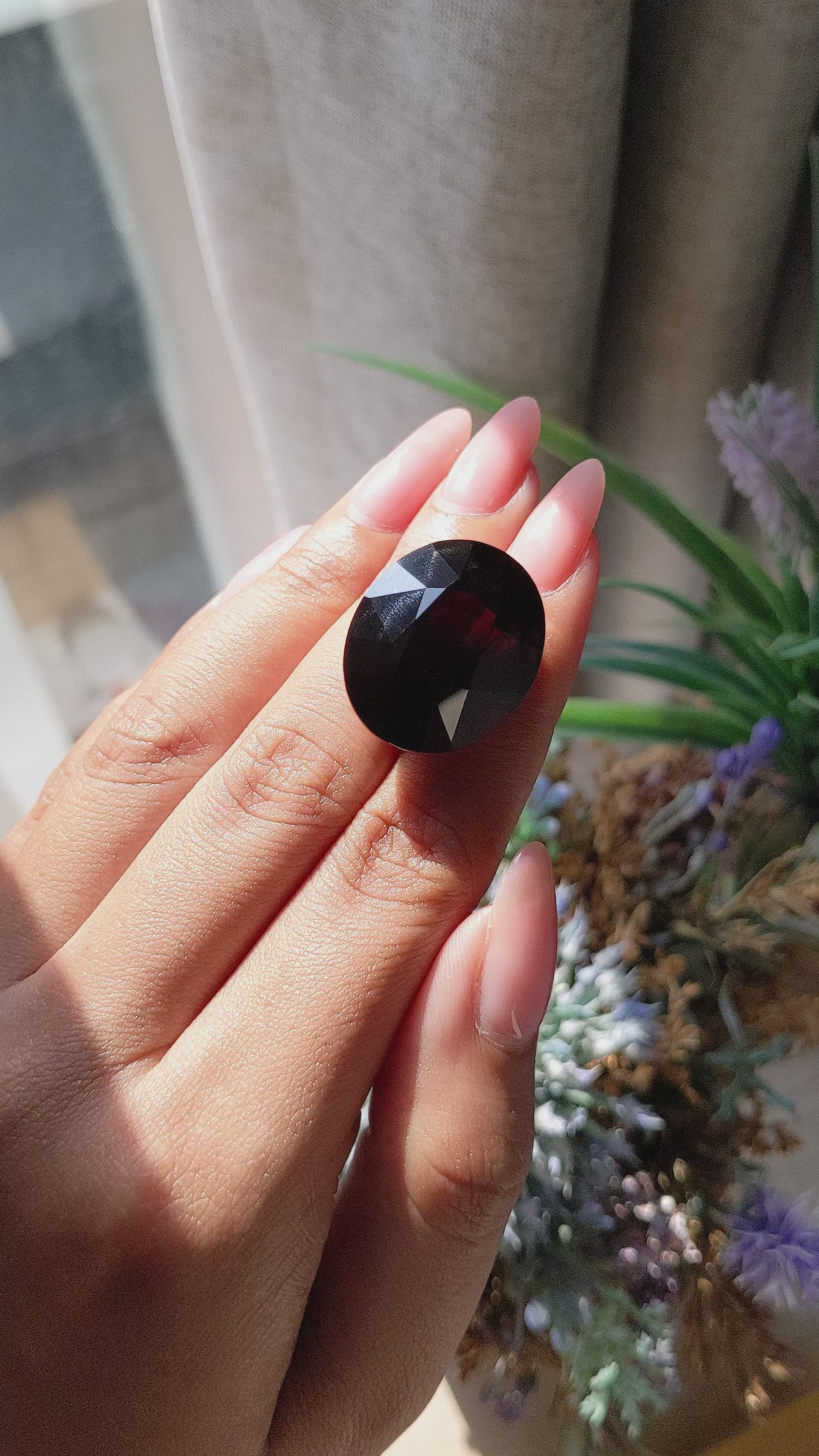 60.66 Ct. Red Garnet from Tanzania Size Video