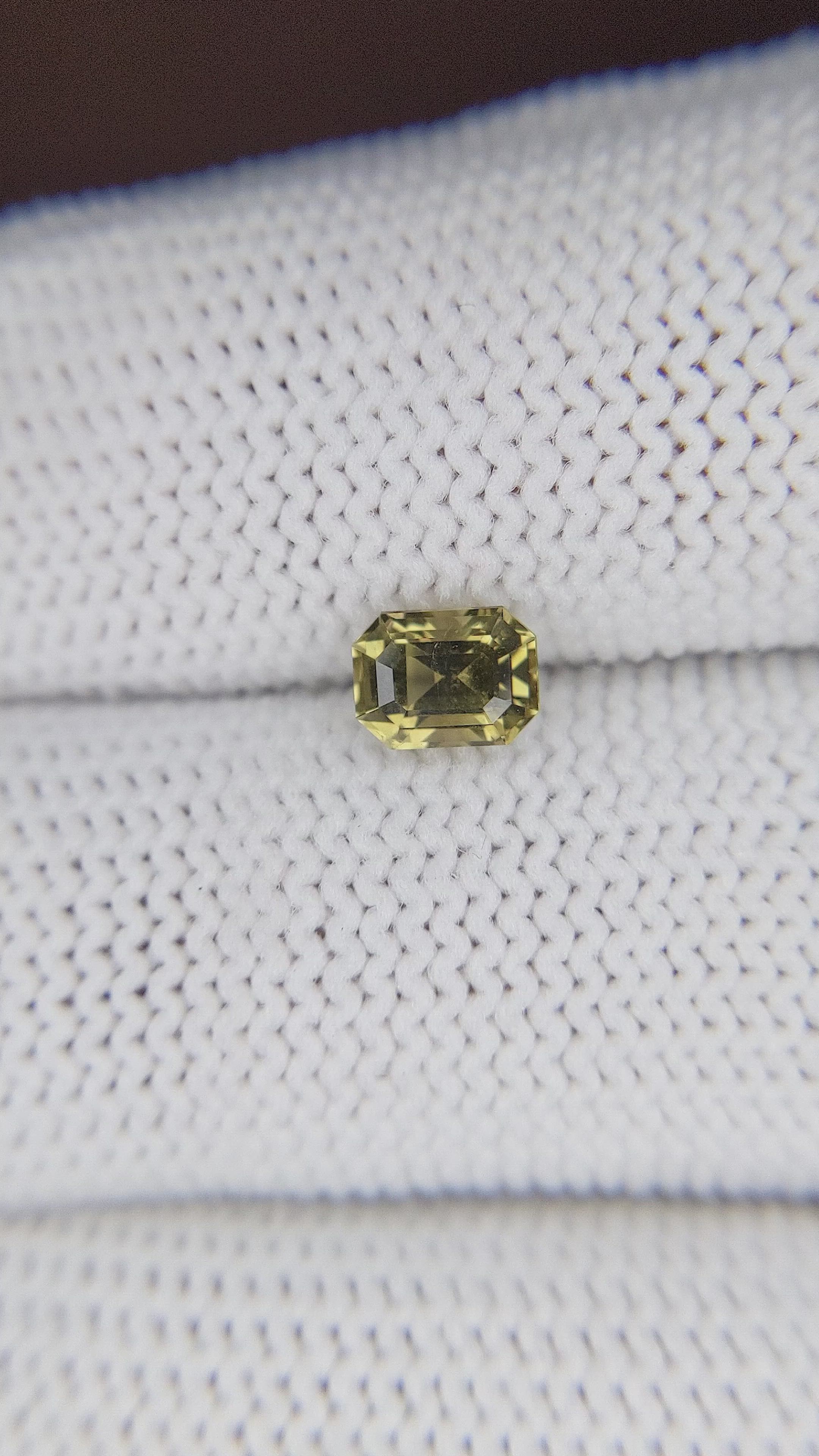 0.85 Ct. Greenish Yellow Chrysoberyl from Tanzania Size Video