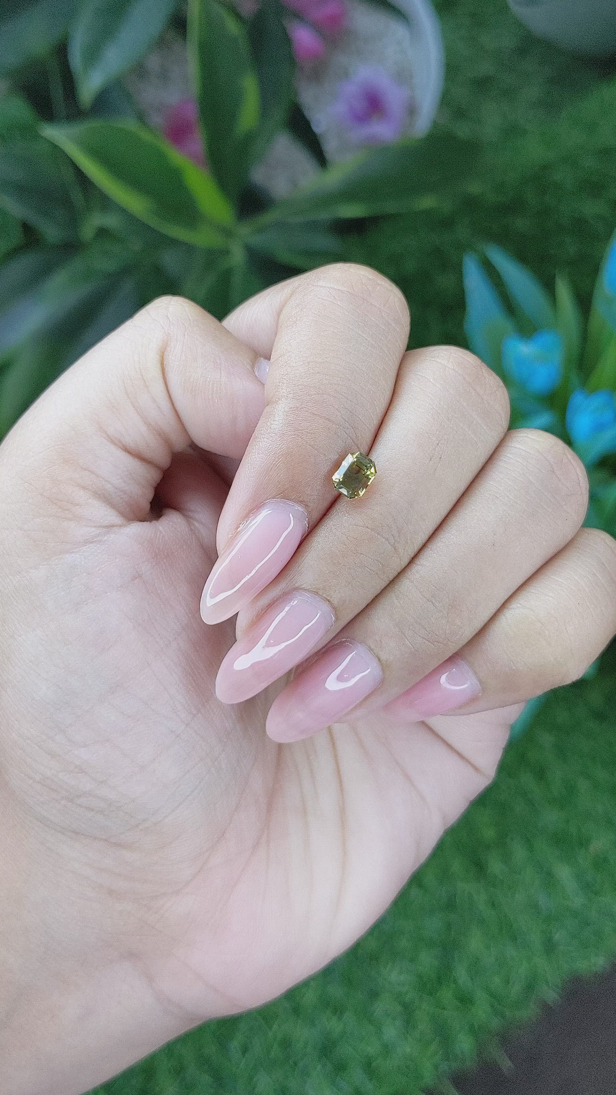 0.85 Ct. Greenish Yellow Chrysoberyl from Tanzania Size Video