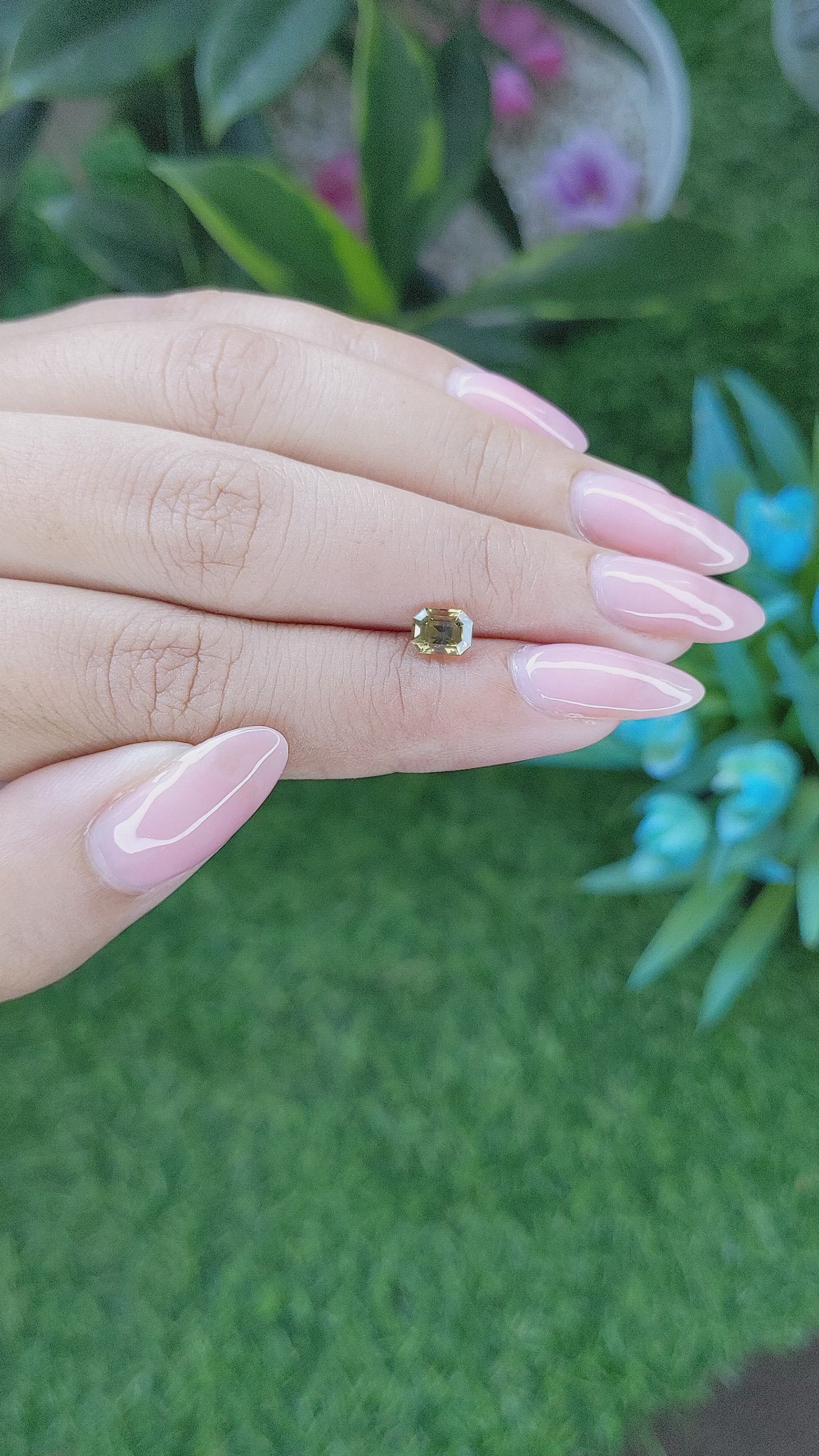 0.85 Ct. Greenish Yellow Chrysoberyl from Tanzania Size Video