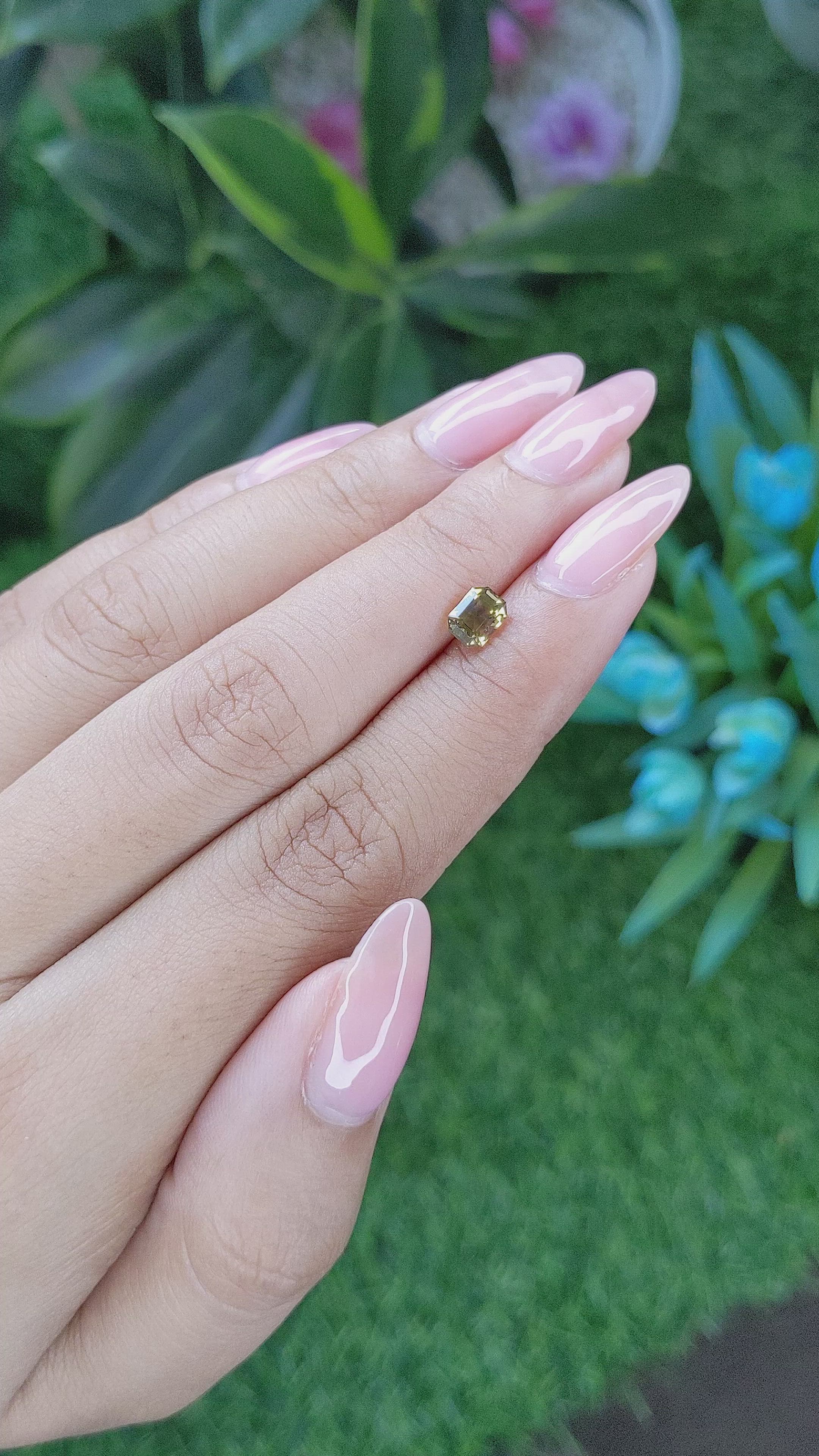 0.85 Ct. Greenish Yellow Chrysoberyl from Tanzania Size Video