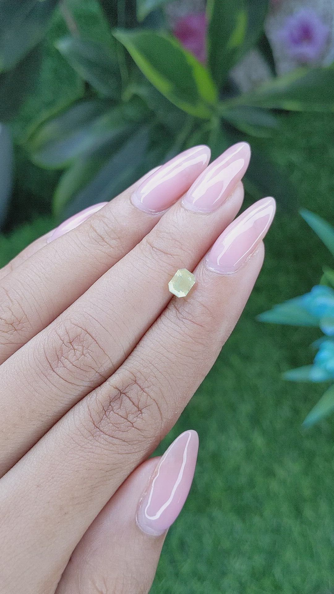 0.76 Ct. Greenish Yellow Chrysoberyl from Tanzania Size Video