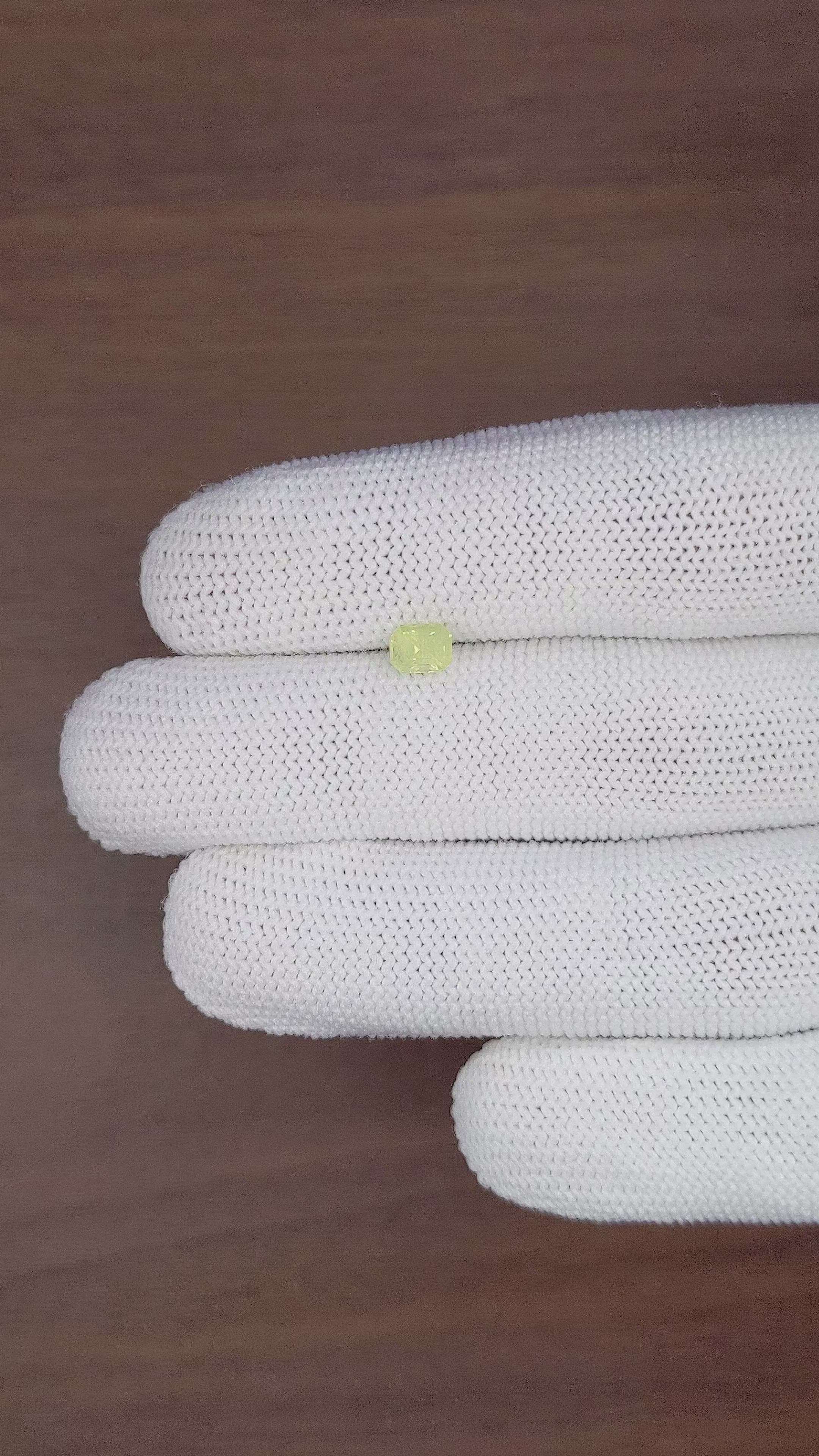 0.76 Ct. Greenish Yellow Chrysoberyl from Tanzania Size Video