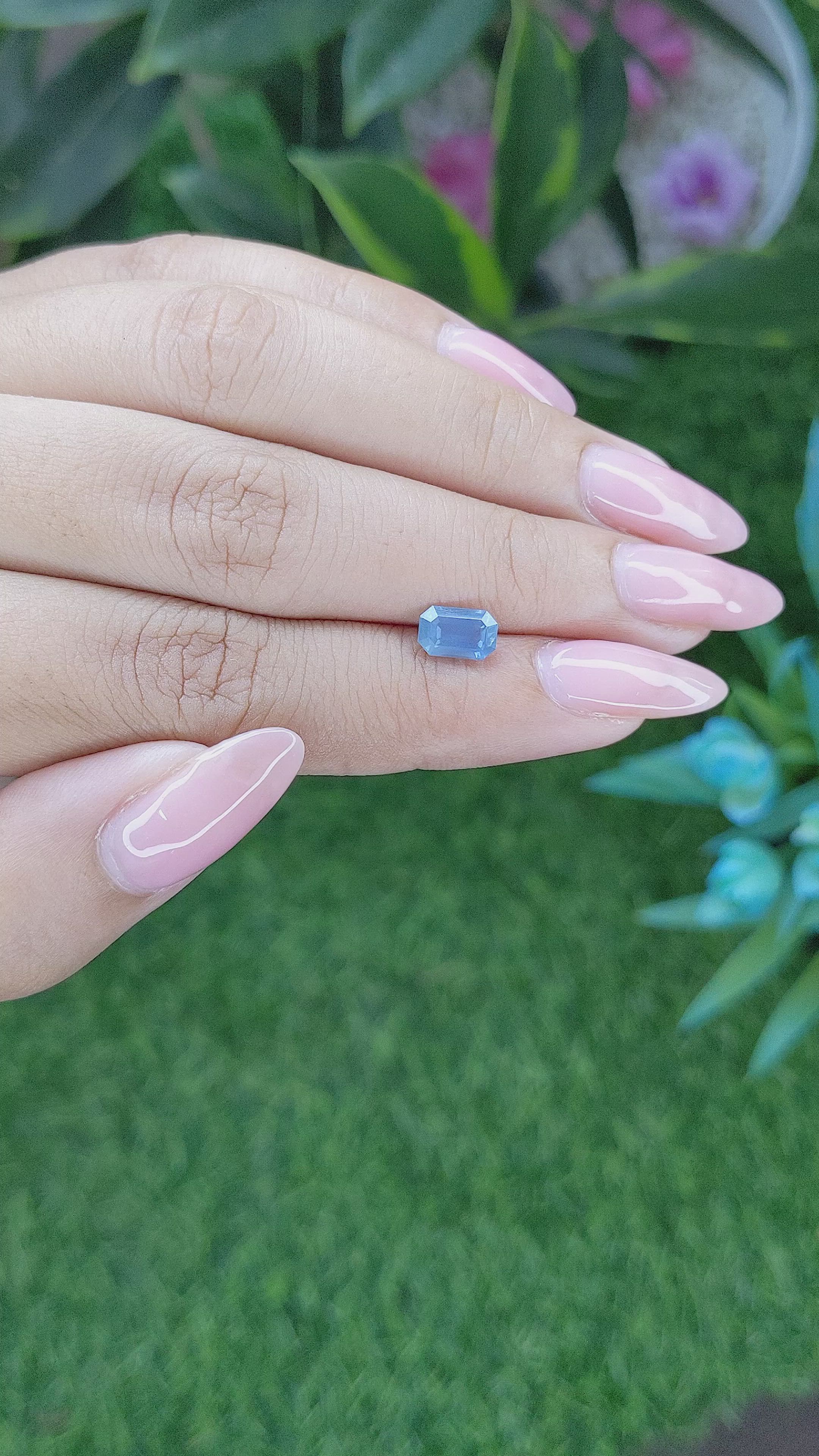 1.29 Ct. Greenish Blue Spinel from Tanzania Size Video