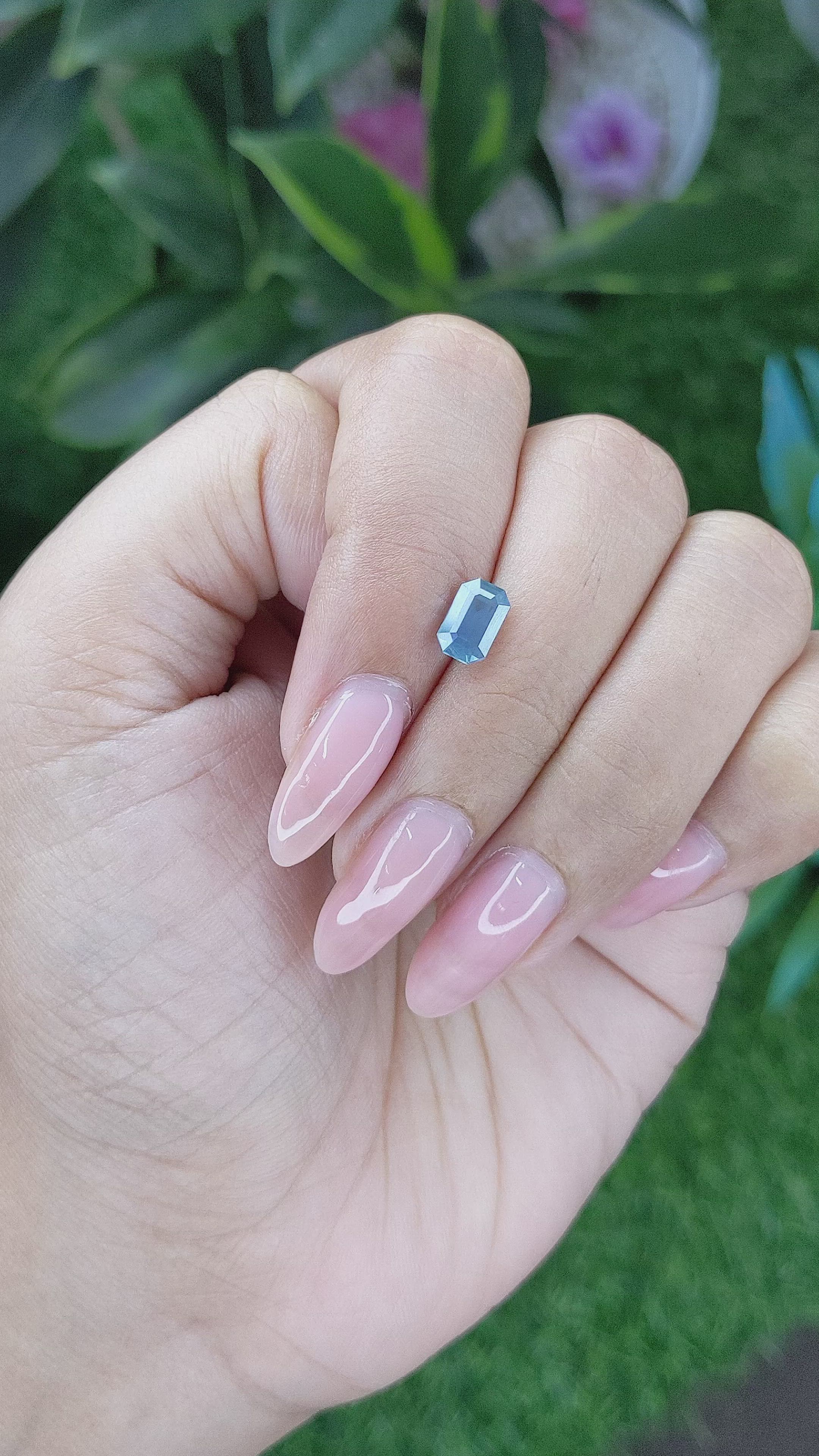 1.29 Ct. Greenish Blue Spinel from Tanzania Size Video