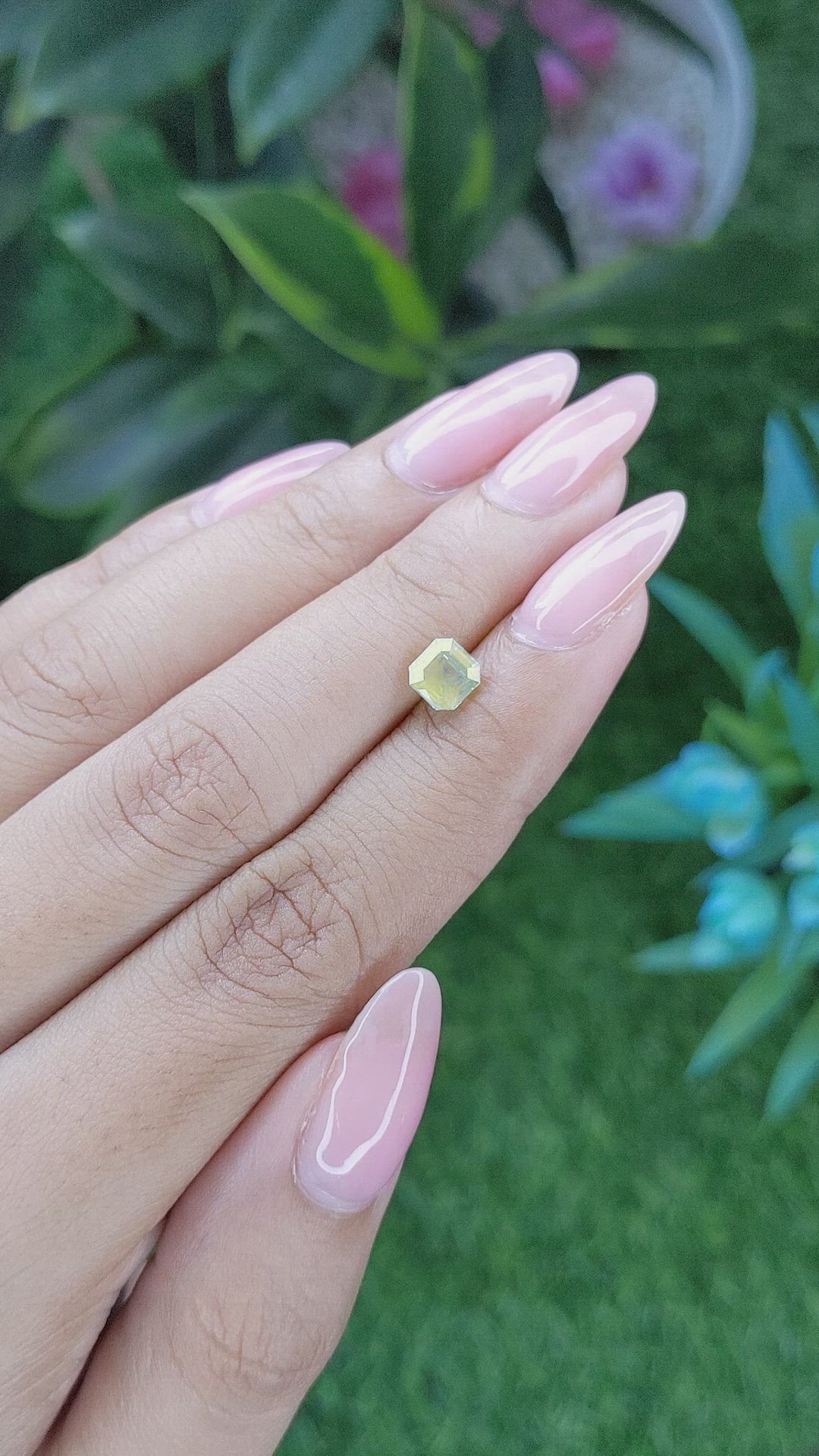 1.07 Ct. Greenish Yellow Chrysoberyl from Tanzania Size Video