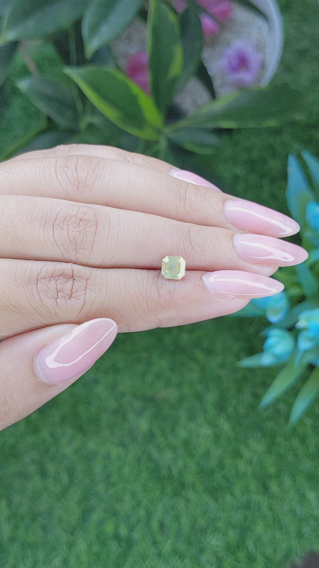 1.07 Ct. Greenish Yellow Chrysoberyl from Tanzania Size Video