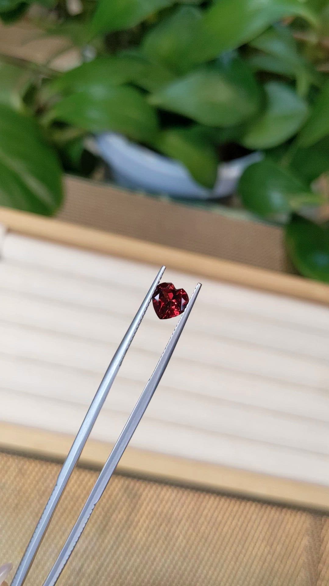 1.33 Ct. Garnet from Ceylon (Sri Lanka) Size Video