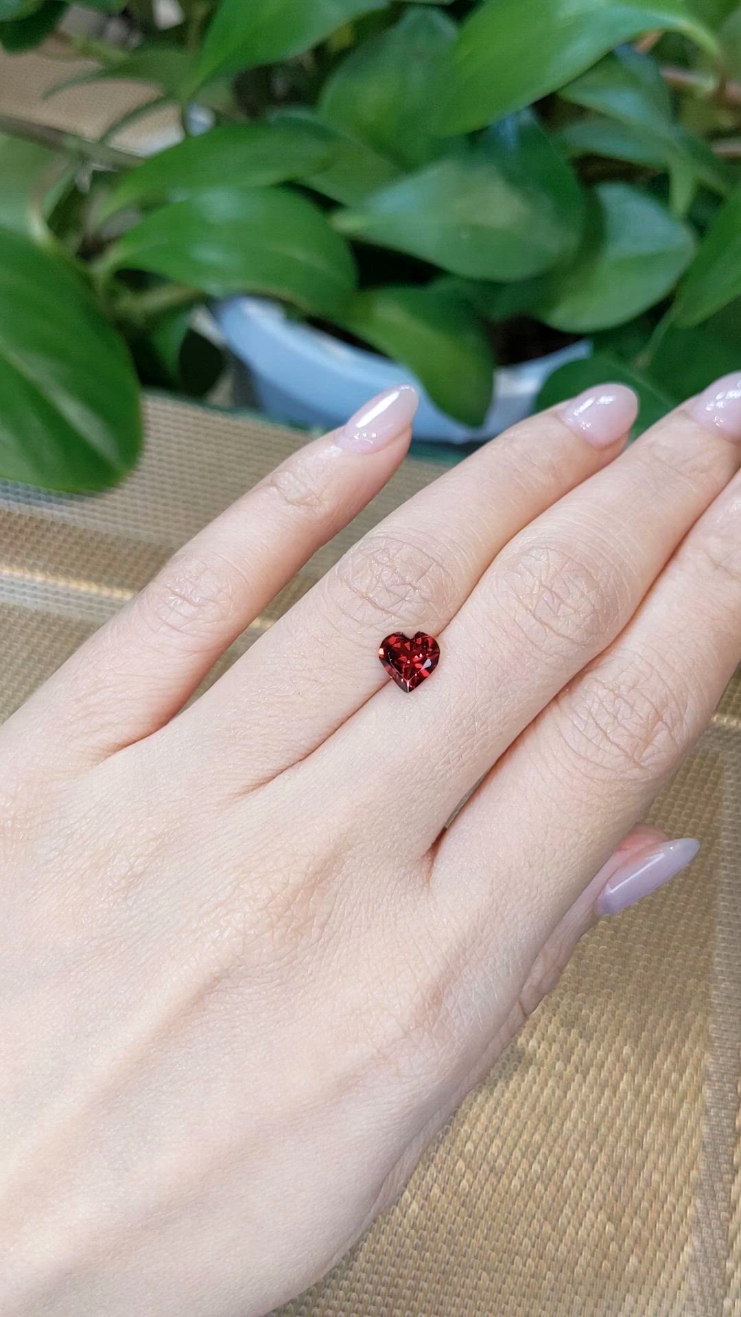 1.23 Ct. Garnet from Ceylon (Sri Lanka) Size Video