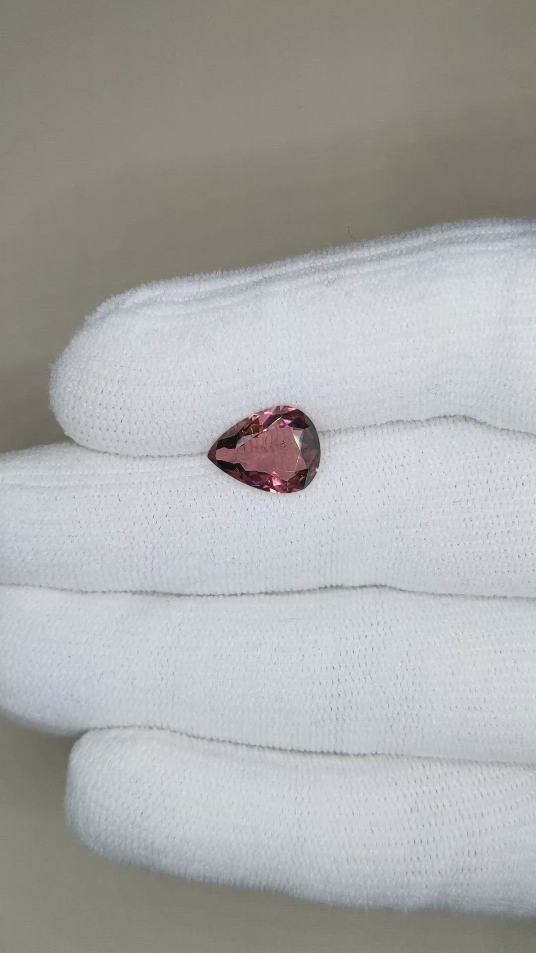 2.52 Ct. Rubellite Tourmaline from Brazil Size Video