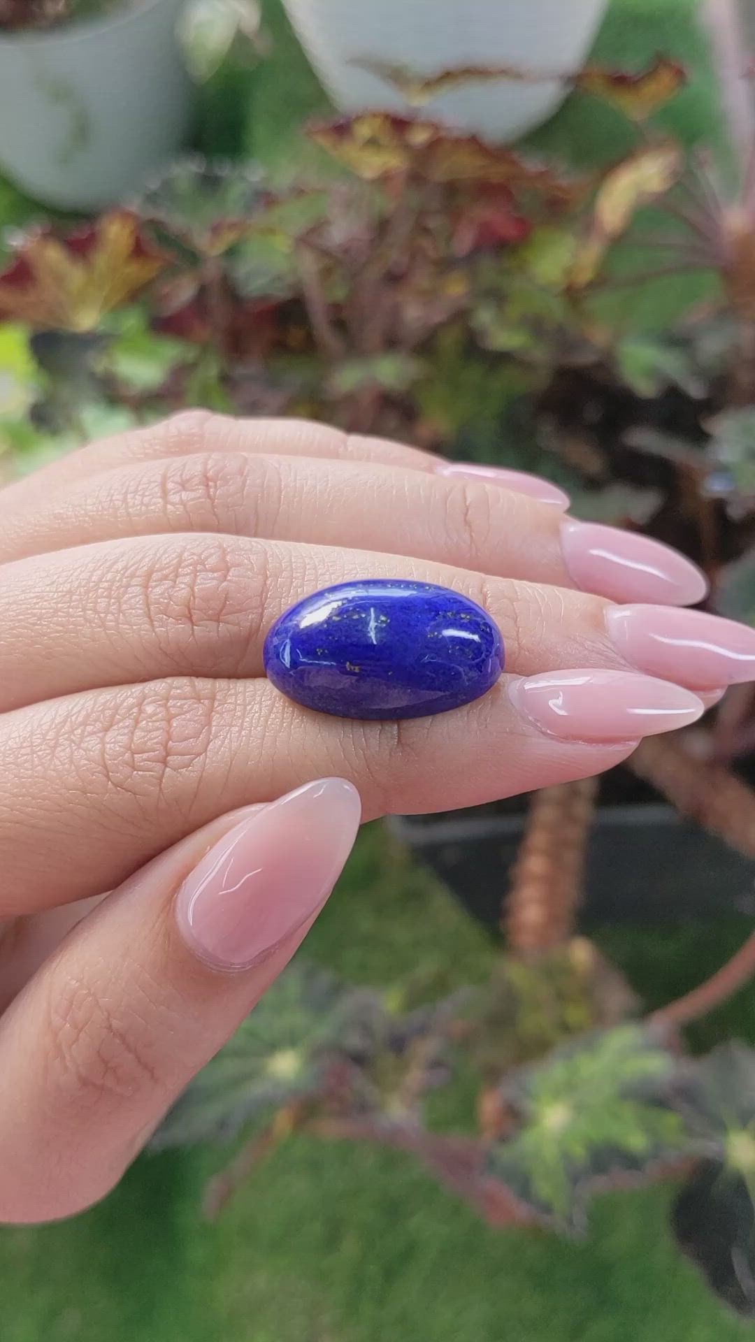 23.55 Ct. Cabochon Lapis from Afghanistan Size Video