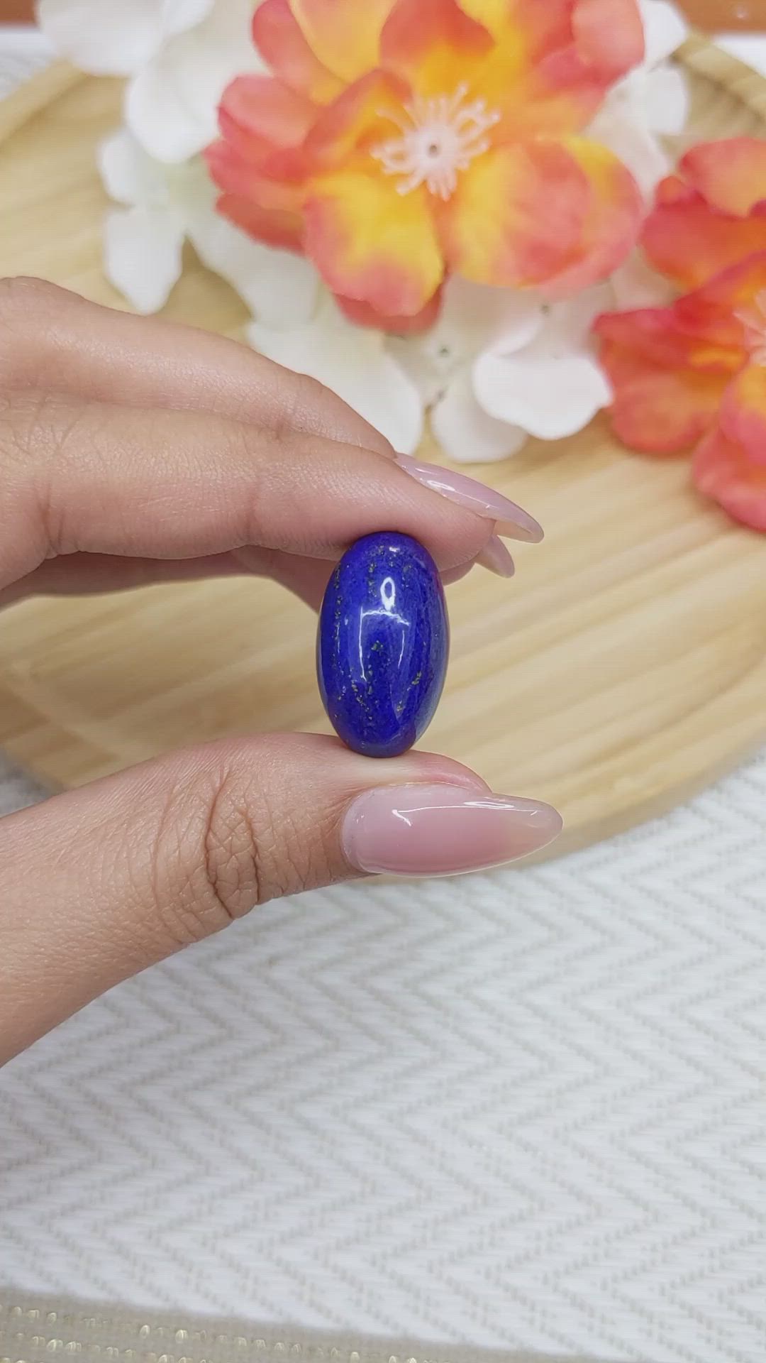 23.55 Ct. Cabochon Lapis from Afghanistan Size Video