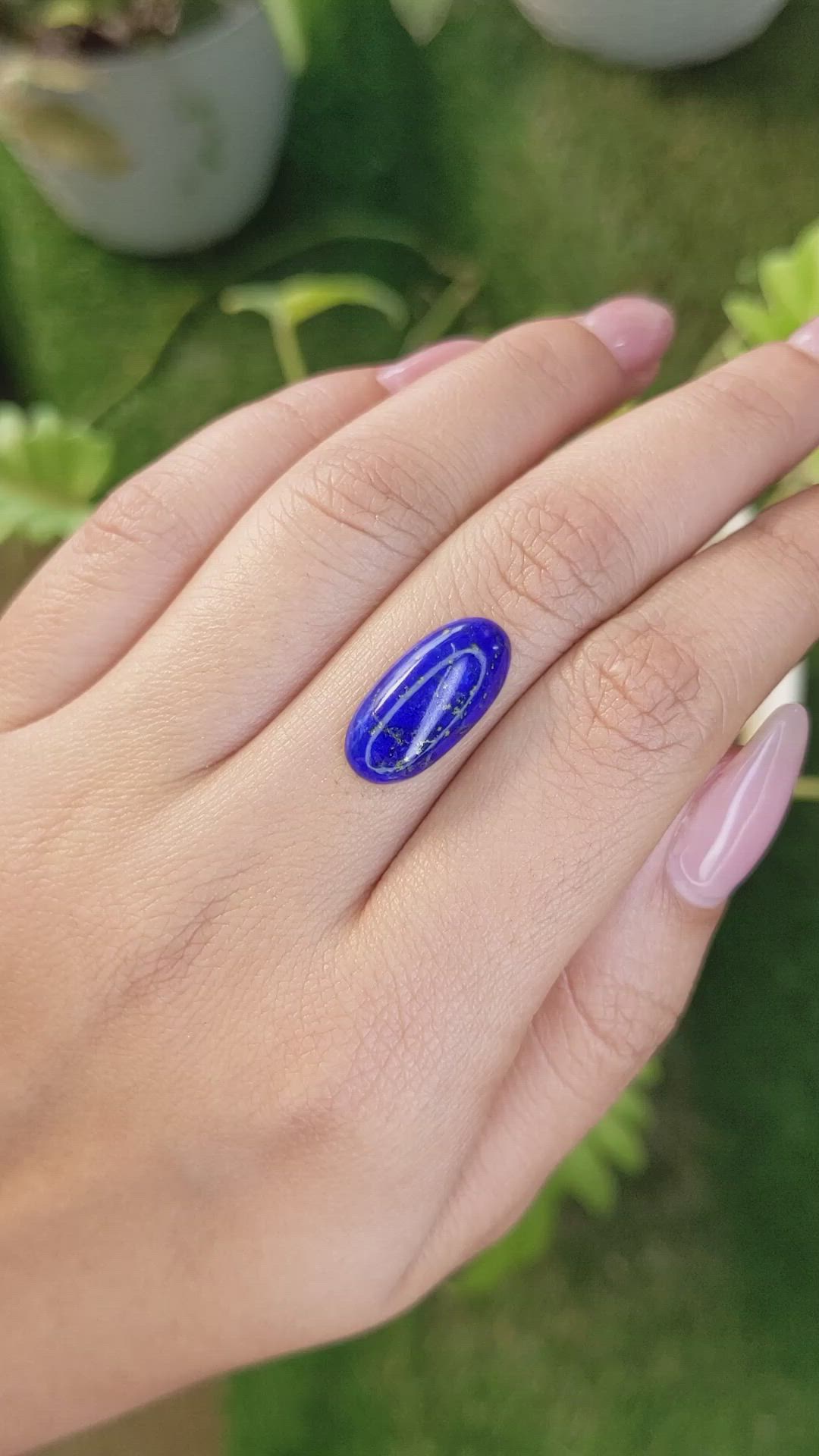 5.61 Ct. Cabochon Lapis from Afghanistan Size Video