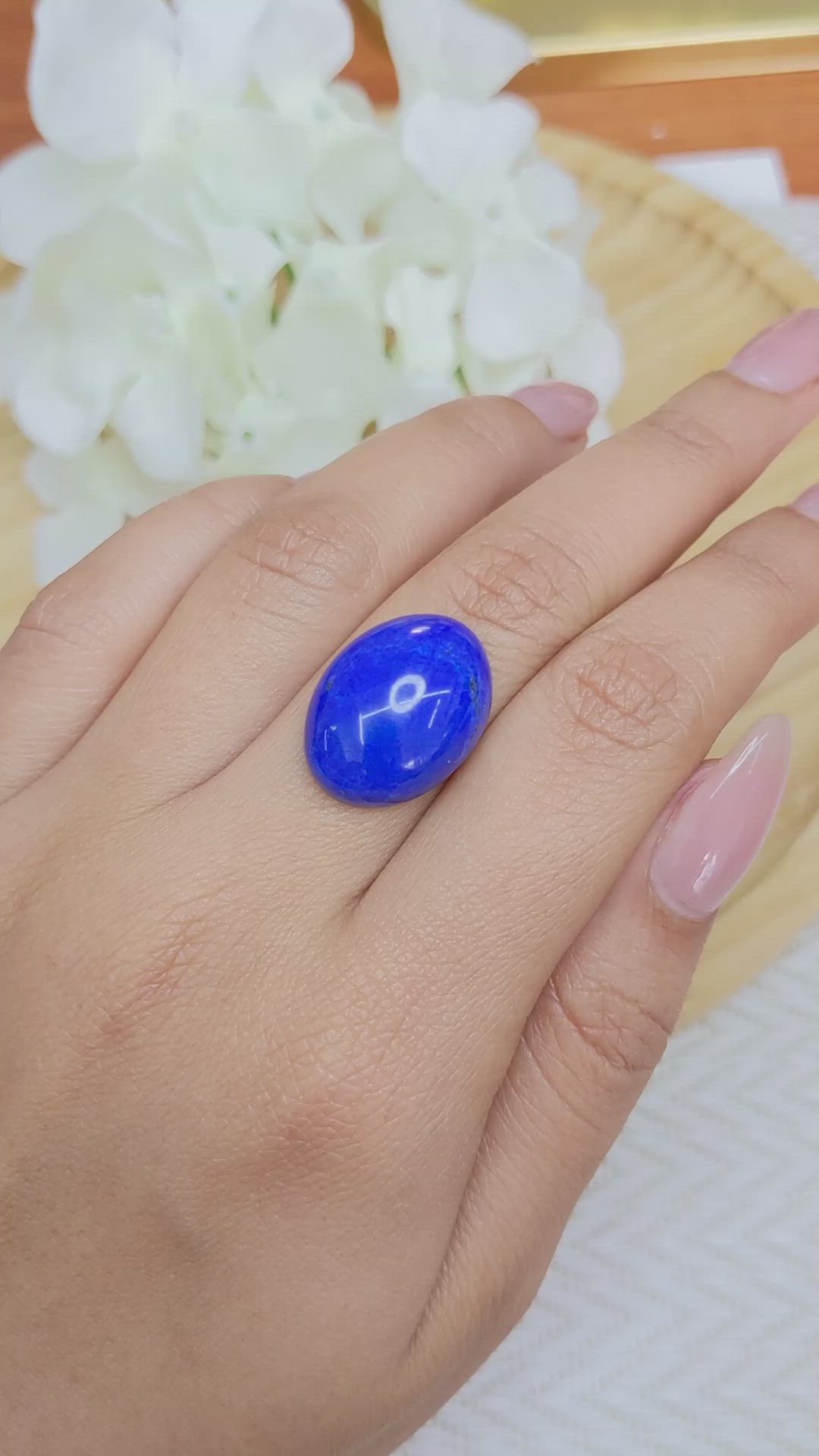 18.84 Ct. Cabochon Lapis from Afghanistan Size Video