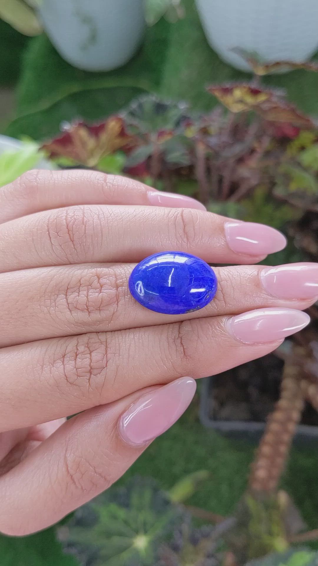 16.55 Ct. Cabochon Lapis from Afghanistan Size Video