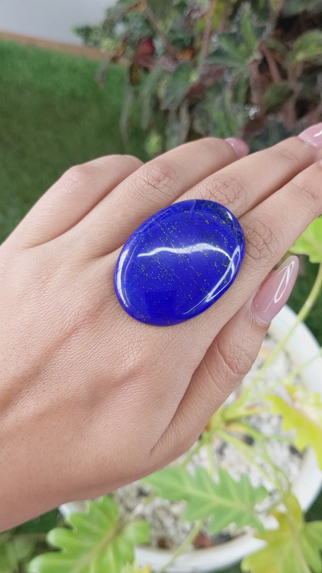 59.97 Ct. Cabochon Lapis from Afghanistan Size Video