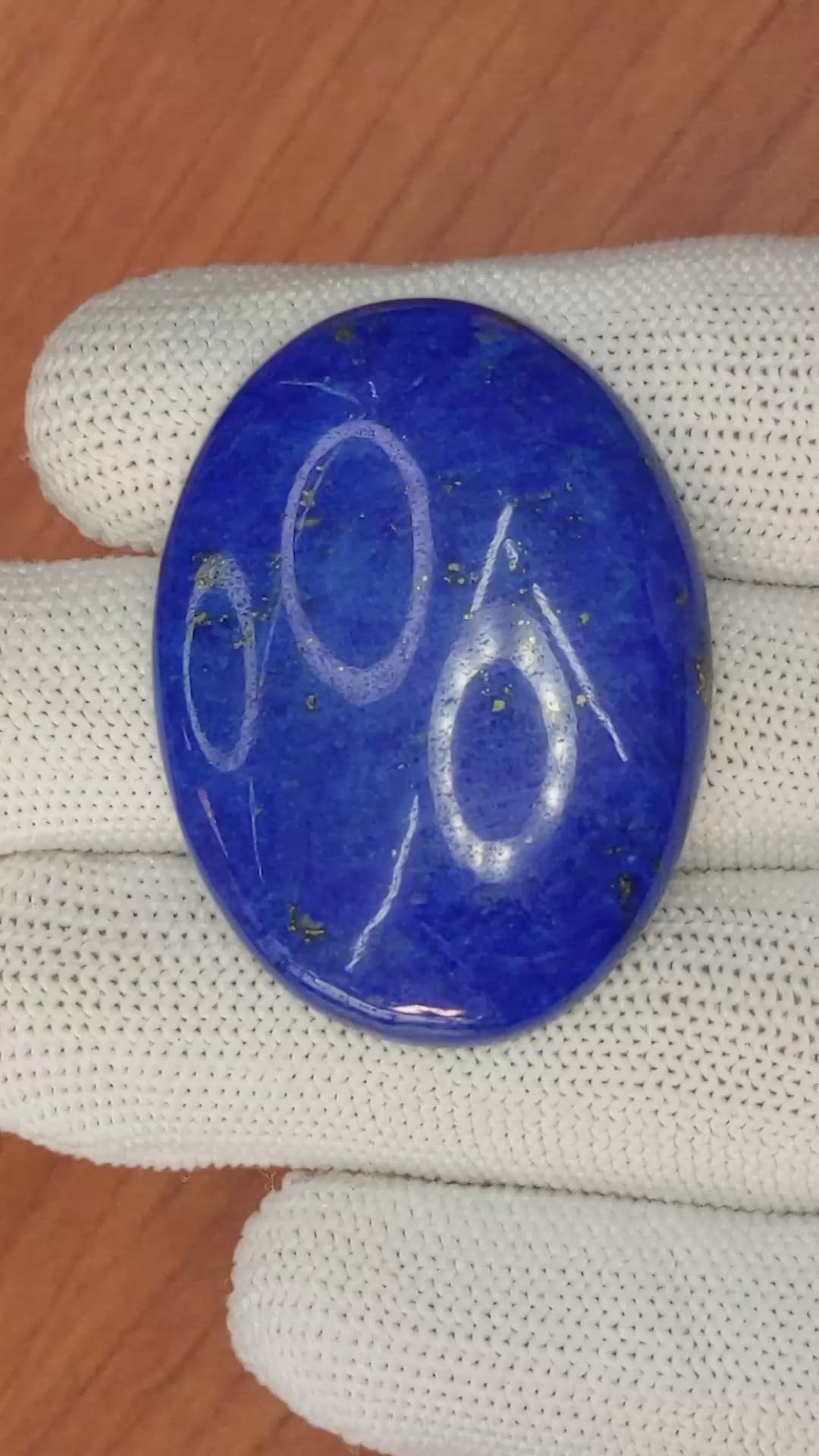 61.50 Ct. Cabochon Lapis from Afghanistan Size Video