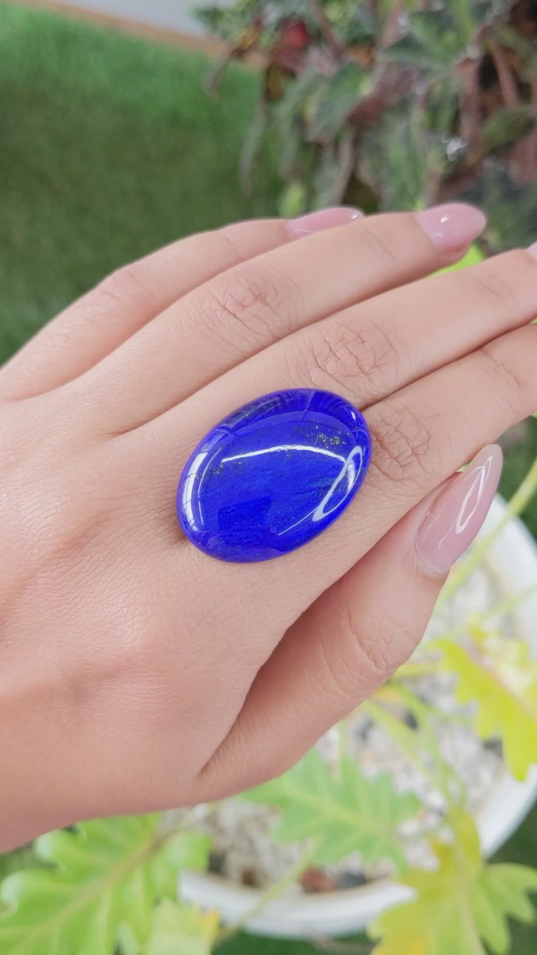 32.27 Ct. Cabochon Lapis from Afghanistan Size Video