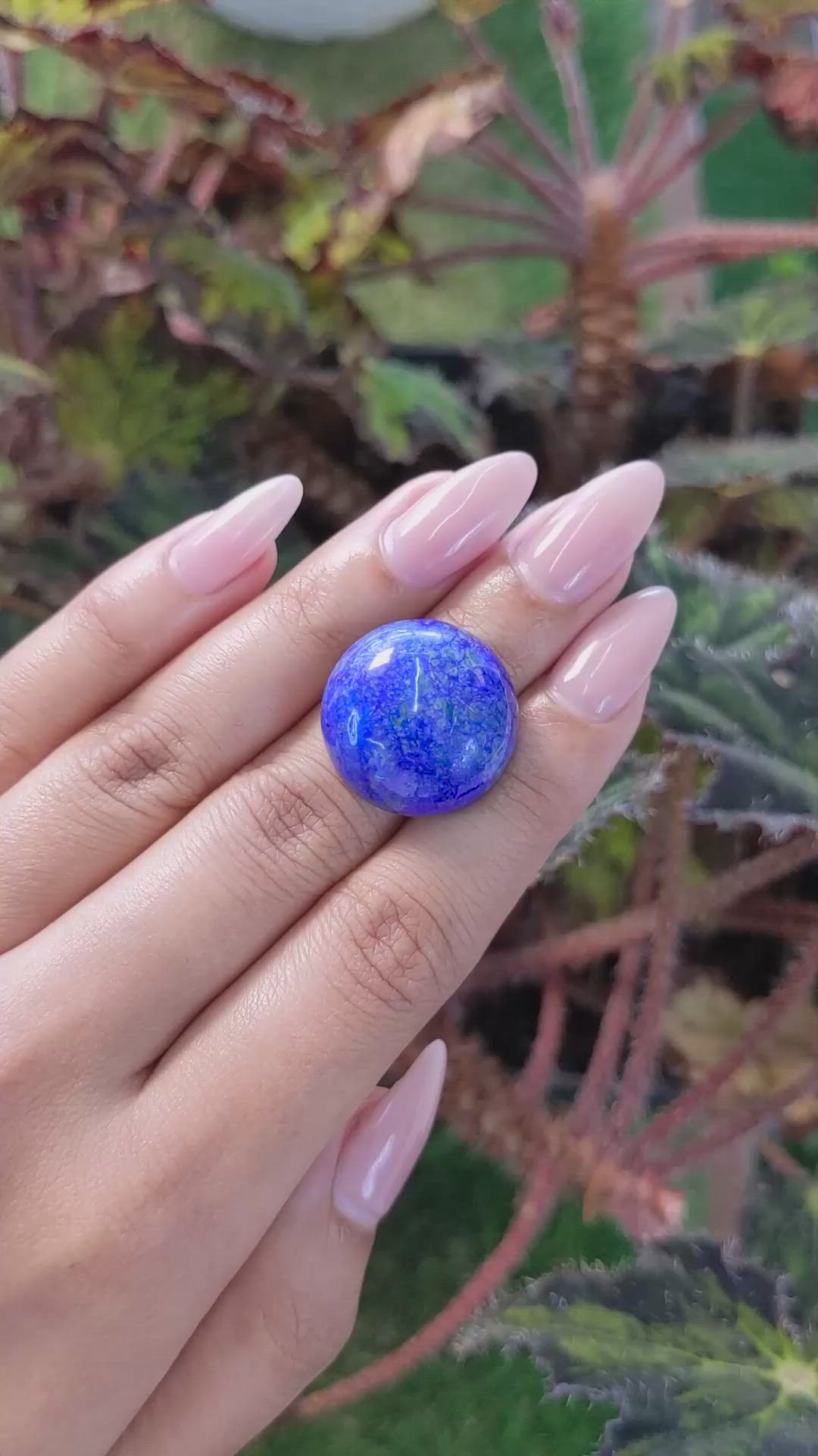 30.56 Ct. Cabochon Lapis from Afghanistan Size Video