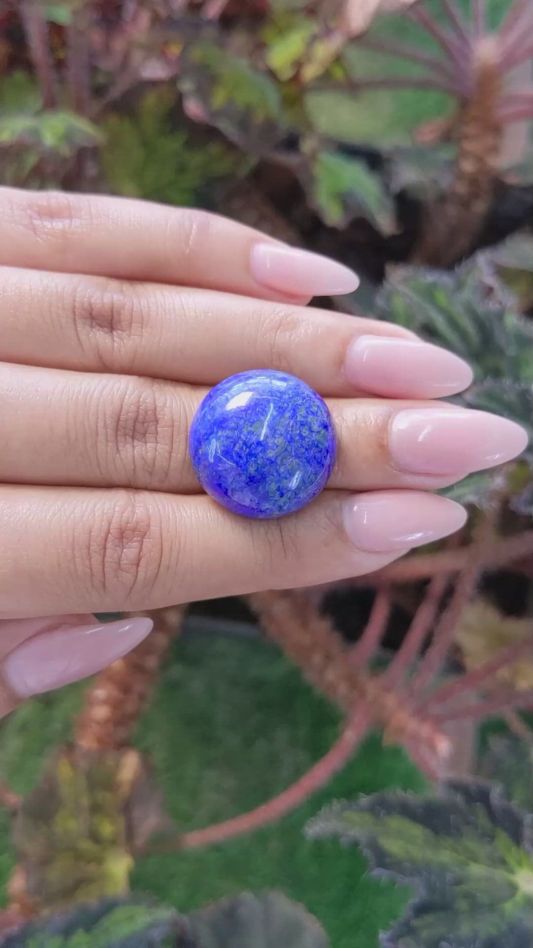 30.56 Ct. Cabochon Lapis from Afghanistan Size Video