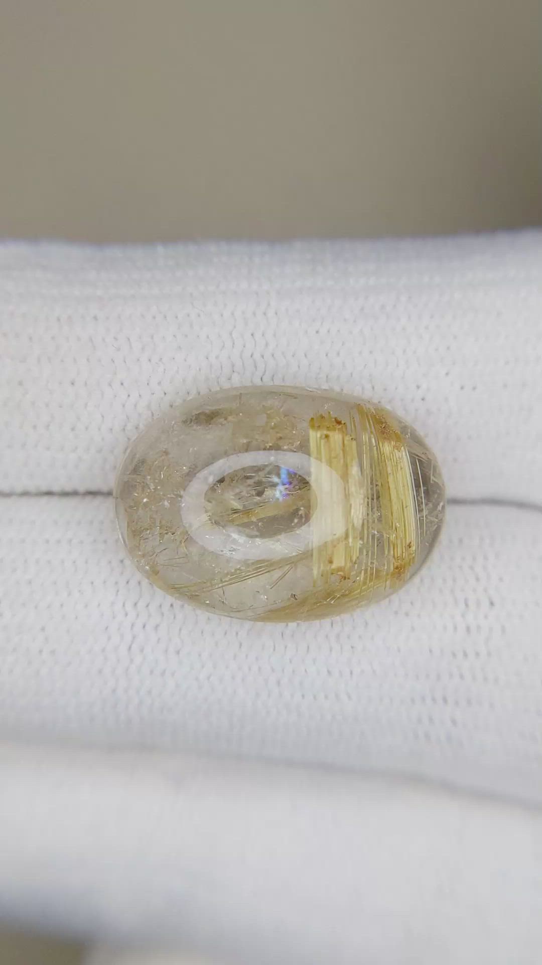 10.41 Ct. Cabochon Rutilated Quartz from Madagascar Size Video