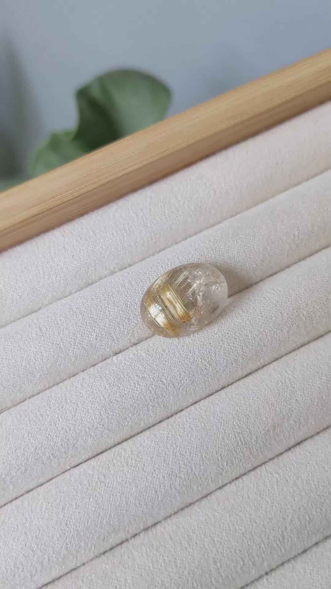 10.41 Ct. Cabochon Rutilated Quartz from Madagascar Size Video