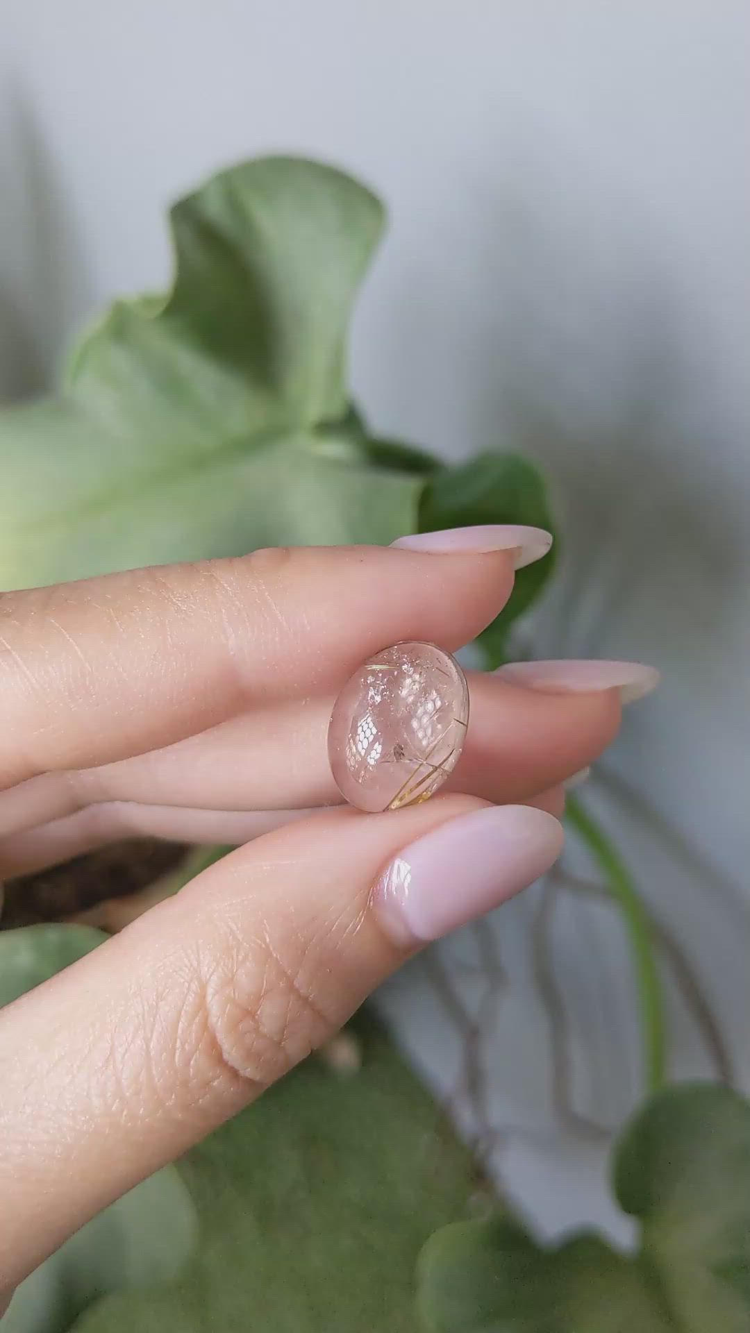 6.96 Ct. Cabochon Rutilated Quartz from Madagascar Size Video