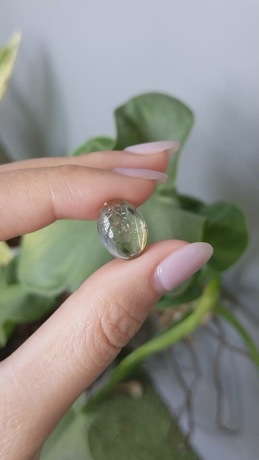 6.96 Ct. Cabochon Rutilated Quartz from Madagascar Size Video