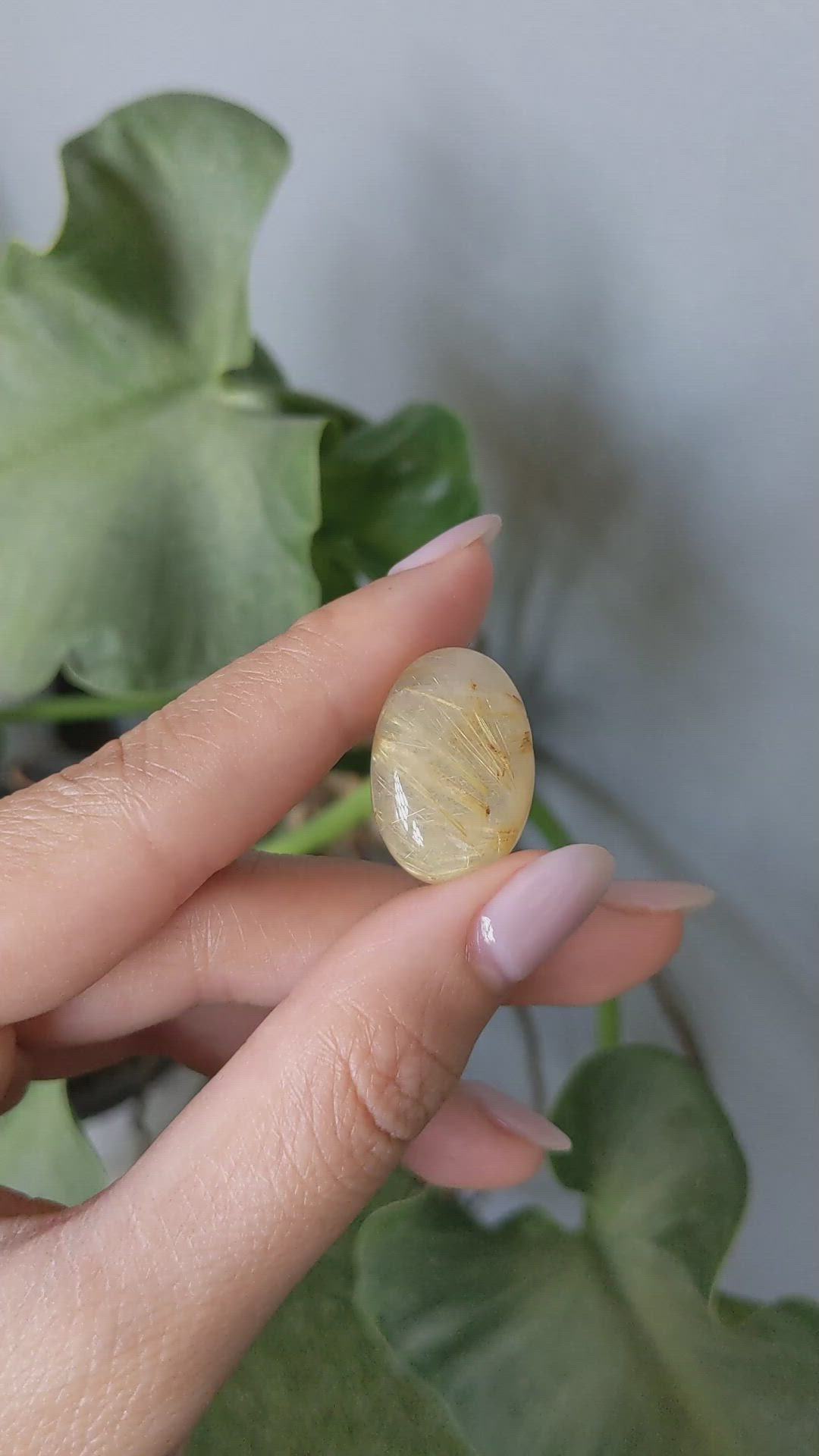 23.70 Ct. Cabochon Rutilated Quartz from Madagascar Size Video