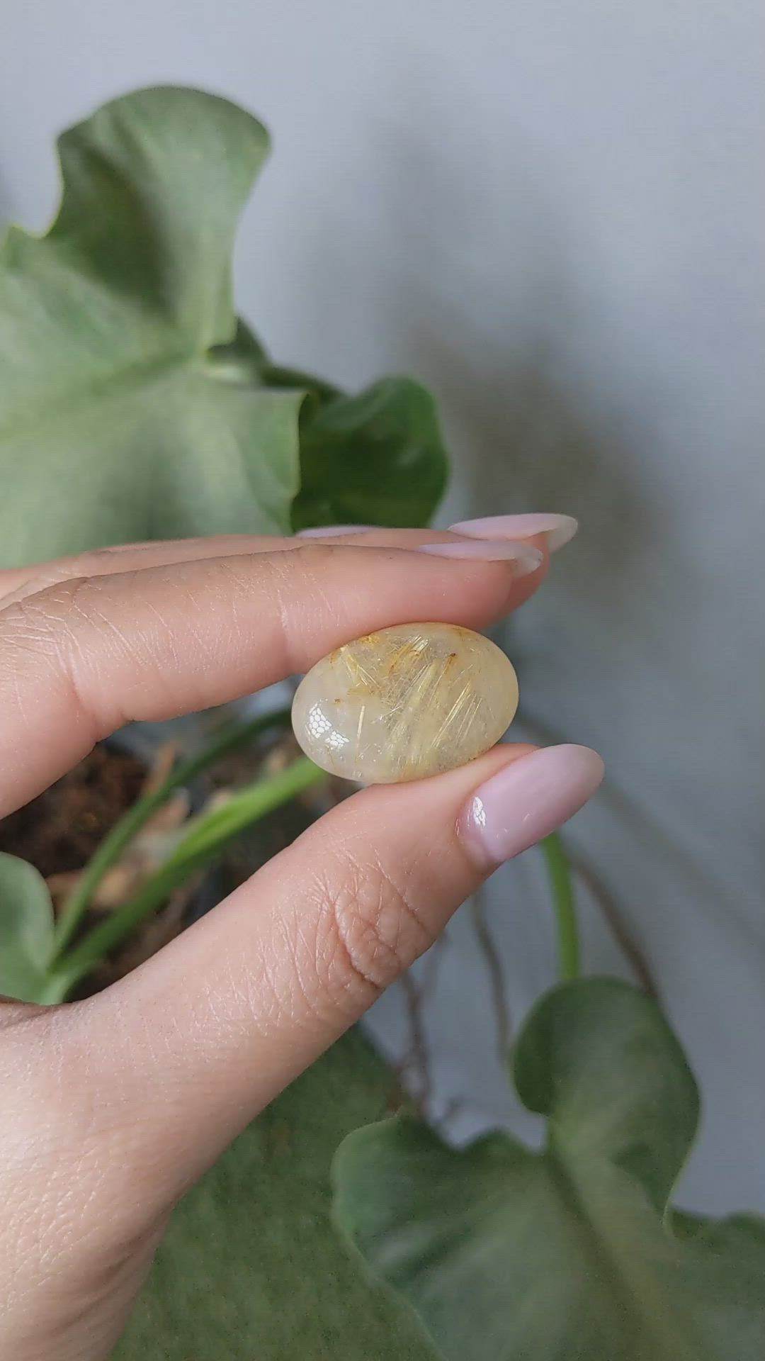 23.70 Ct. Cabochon Rutilated Quartz from Madagascar Size Video