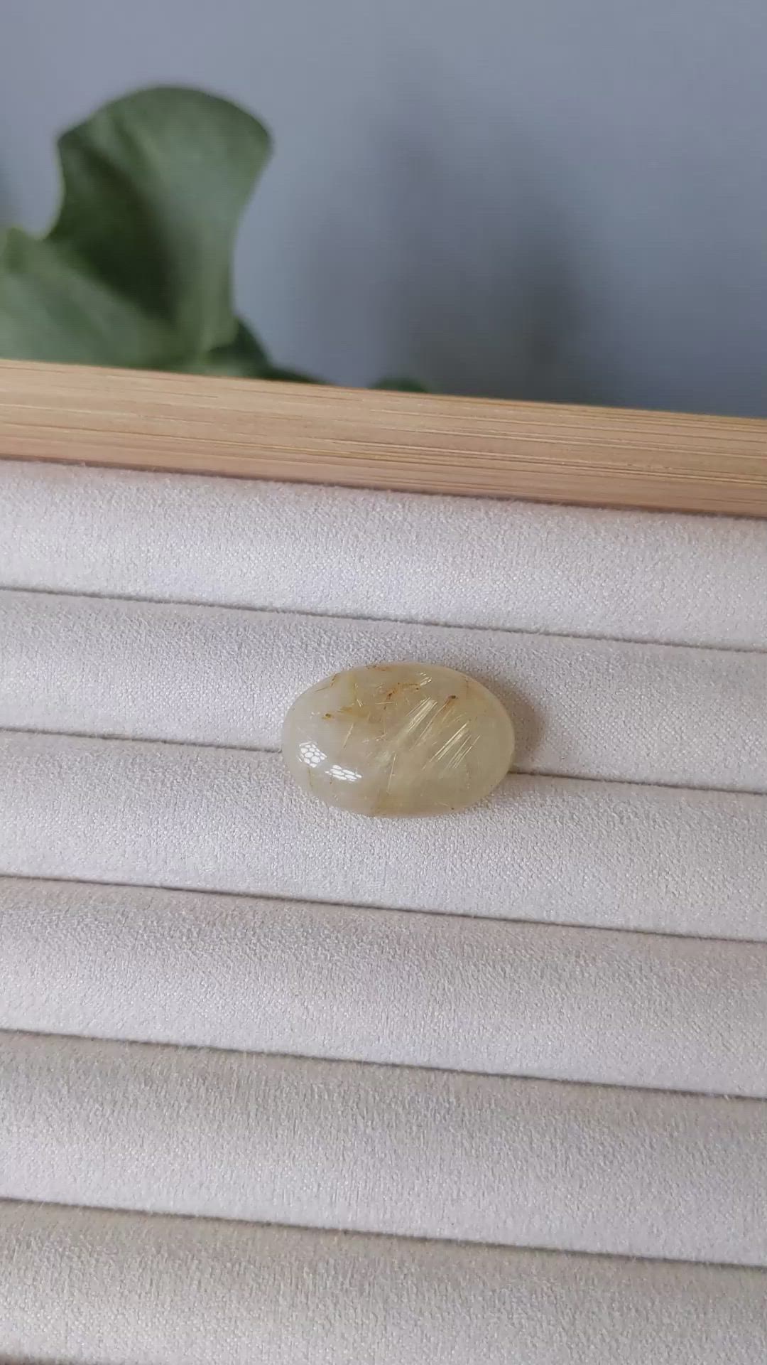 23.70 Ct. Cabochon Rutilated Quartz from Madagascar Size Video