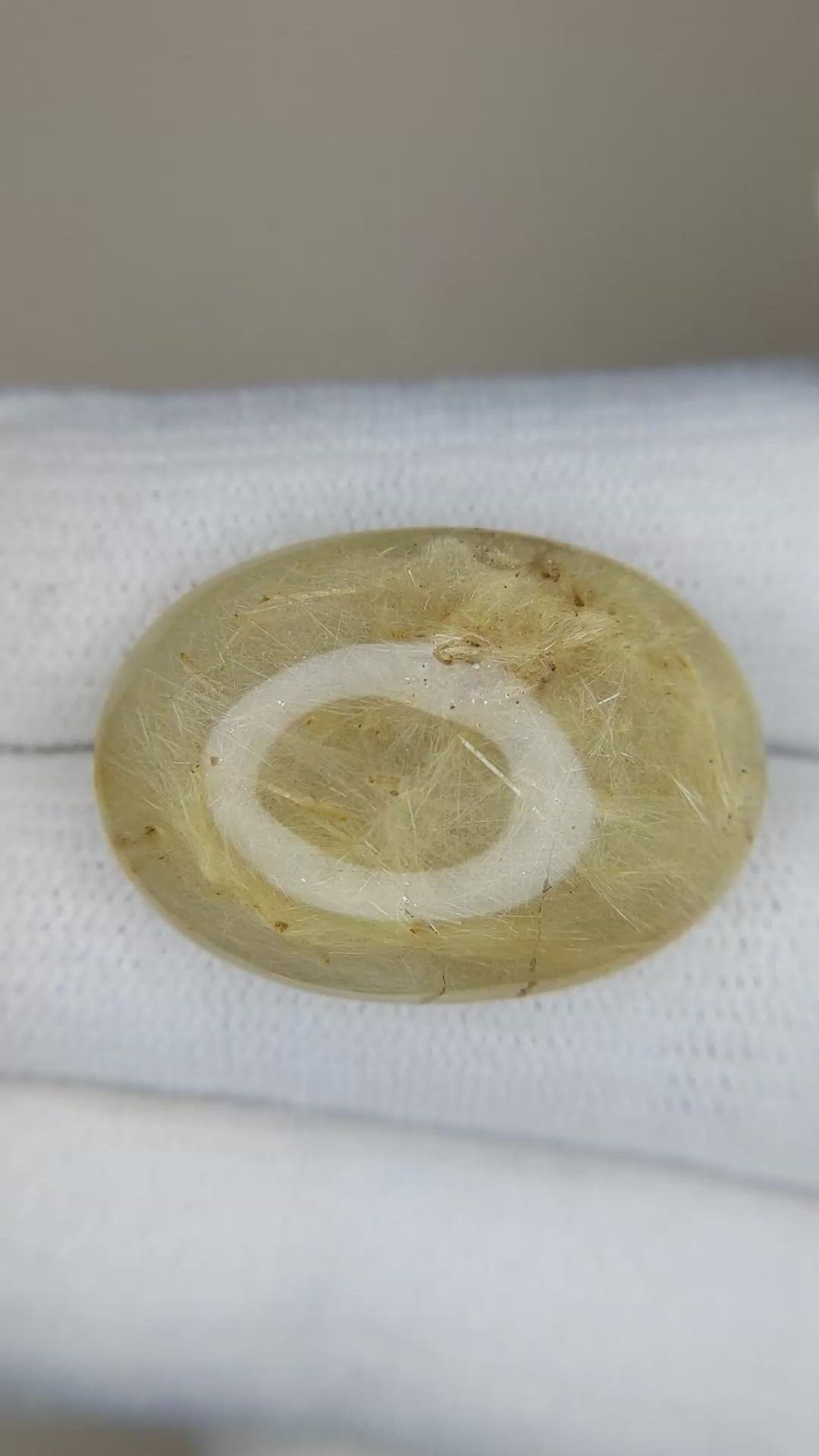 20.32 Ct. Cabochon Rutilated Quartz from Madagascar Size Video