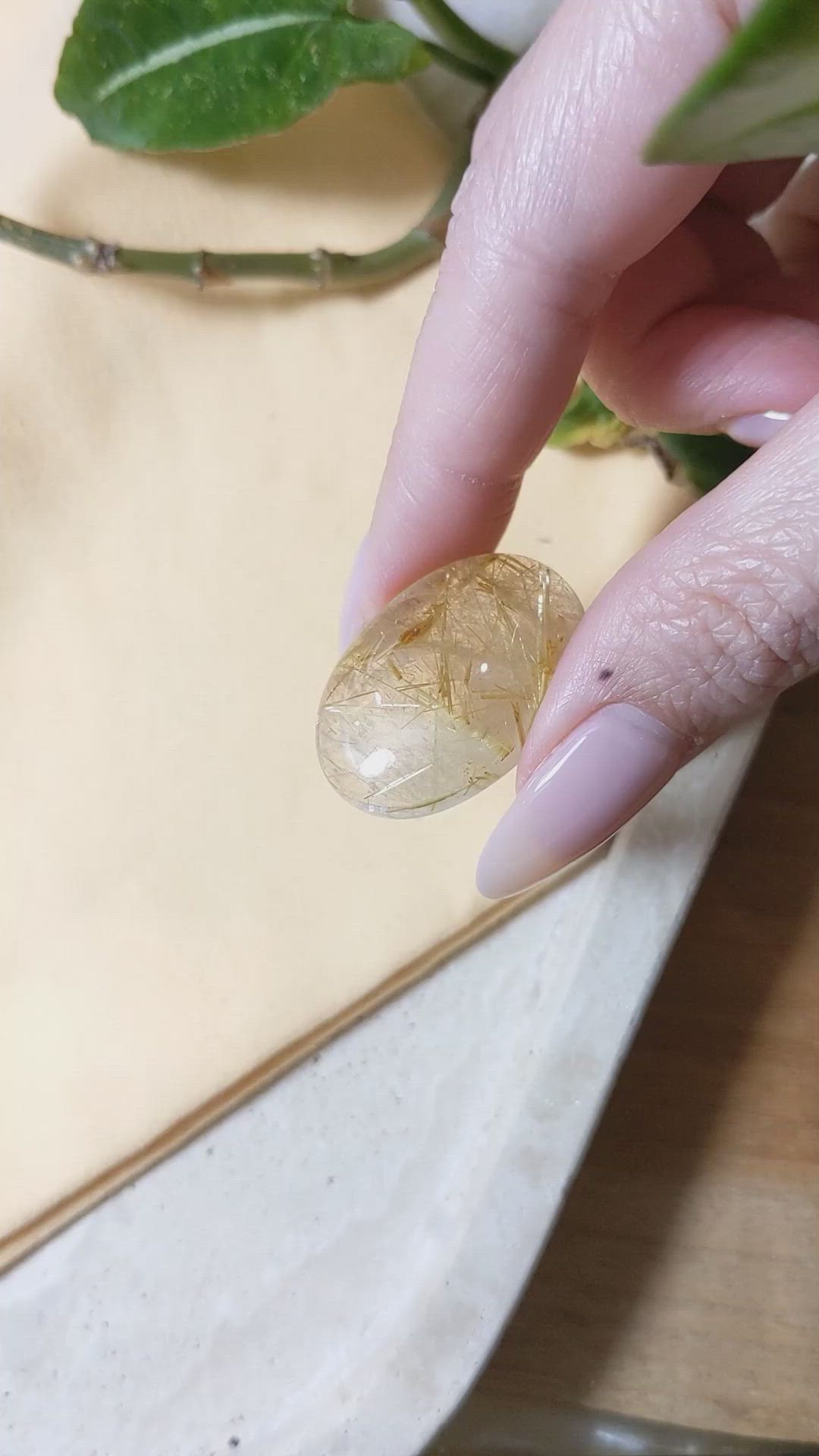 41.73 Ct. Cabochon Rutilated Quartz from Madagascar Size Video