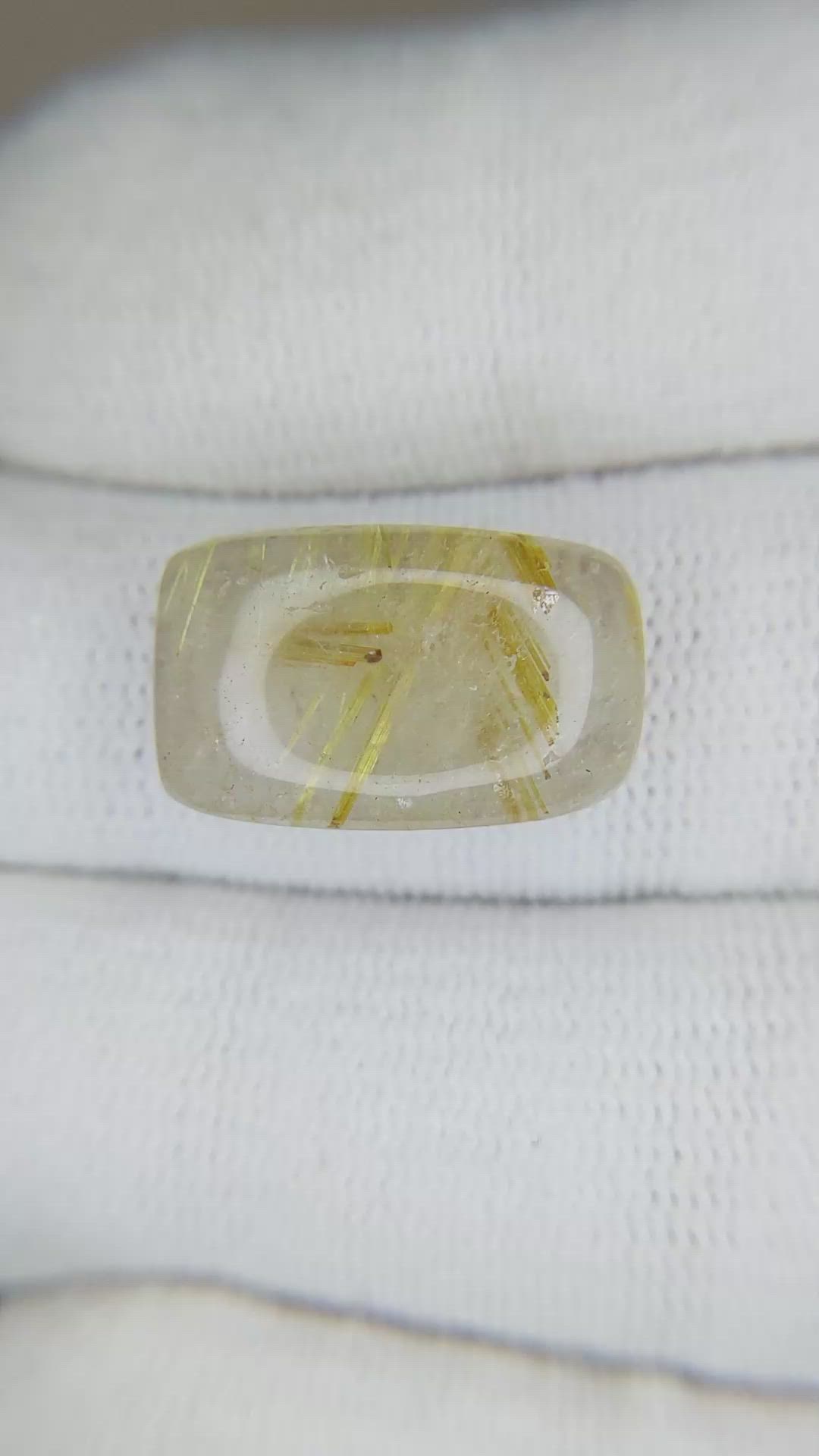 15.49 Ct. Cabochon Rutilated Quartz from Madagascar Size Video