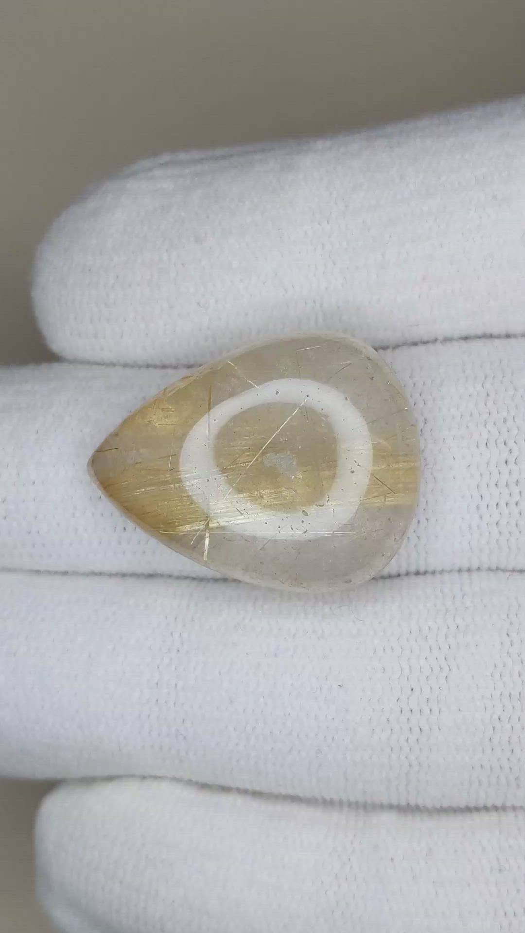 23.84 Ct. Cabochon Rutilated Quartz from Madagascar Size Video