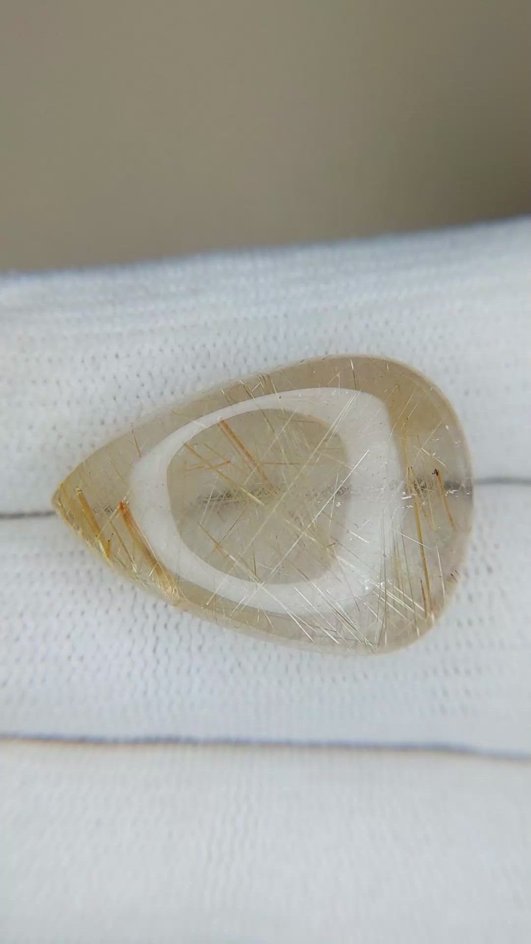 18.31 Ct. Cabochon Rutilated Quartz from Madagascar Size Video