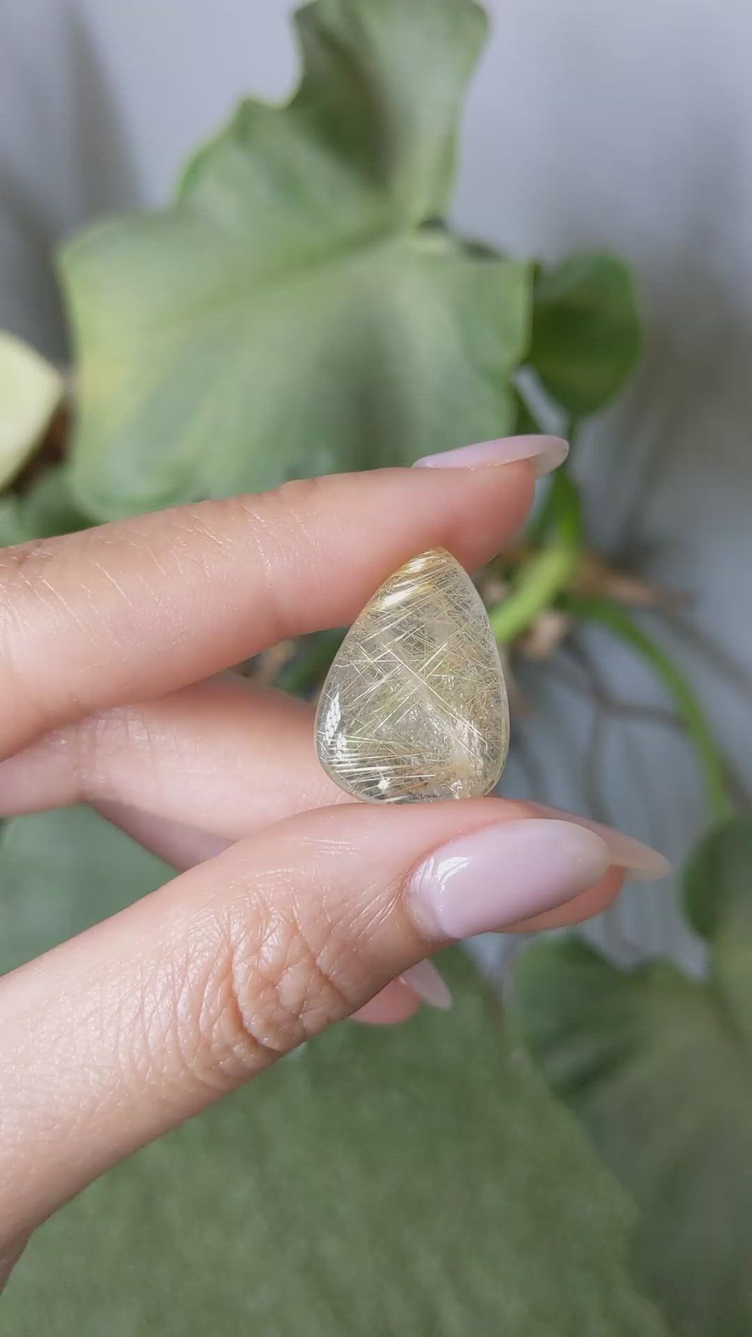 18.31 Ct. Cabochon Rutilated Quartz from Madagascar Size Video