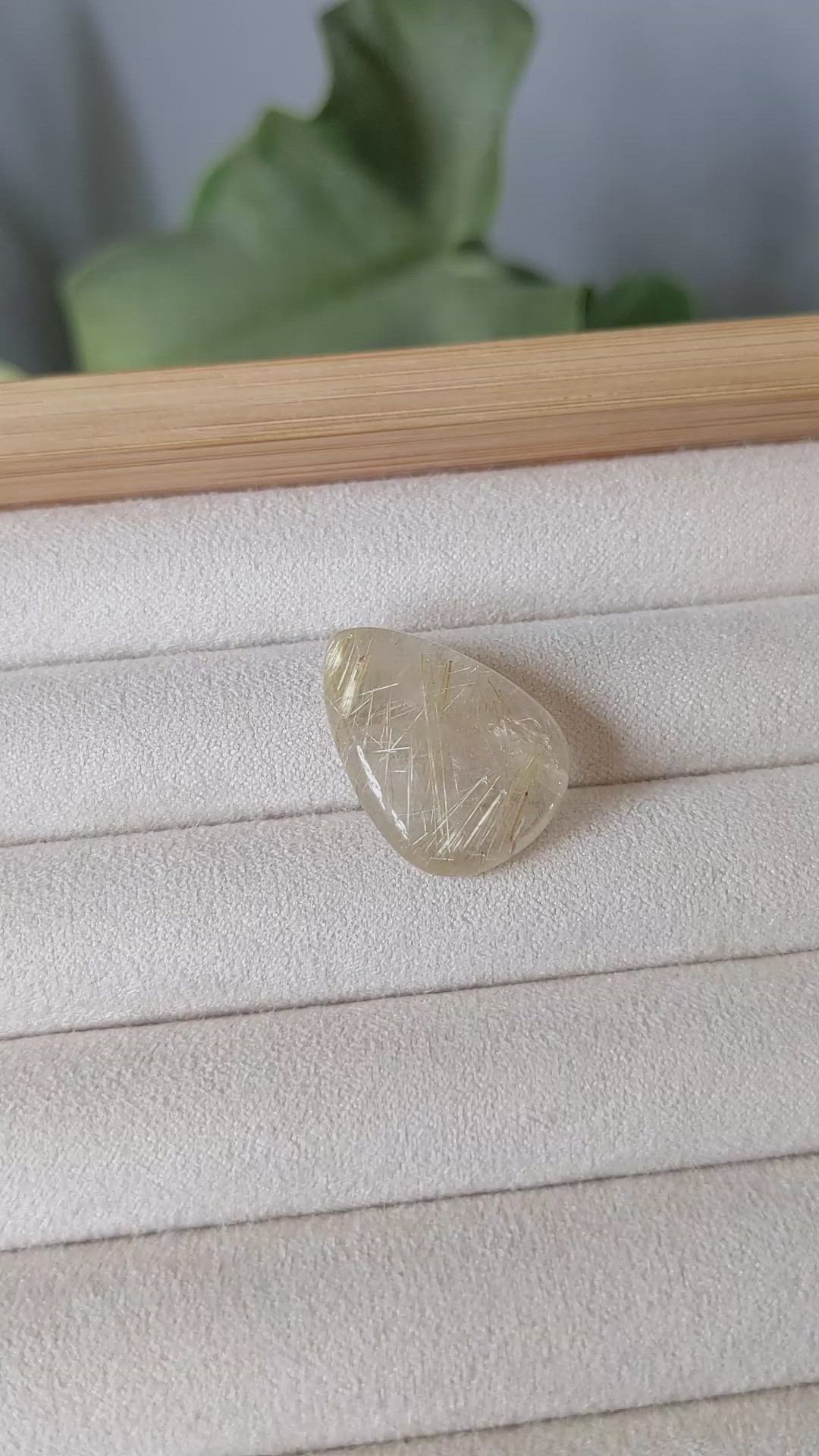 18.31 Ct. Cabochon Rutilated Quartz from Madagascar Size Video