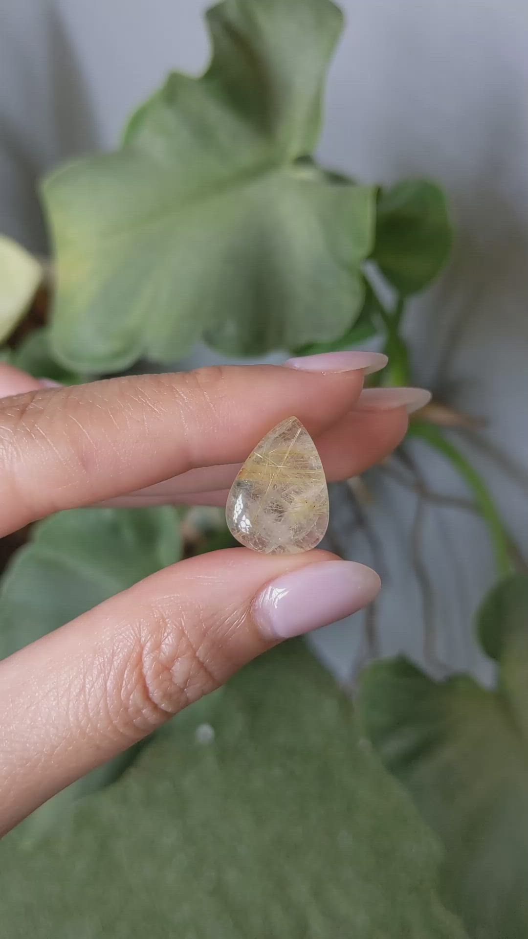 11.51 Ct. Cabochon Rutilated Quartz from Madagascar Size Video