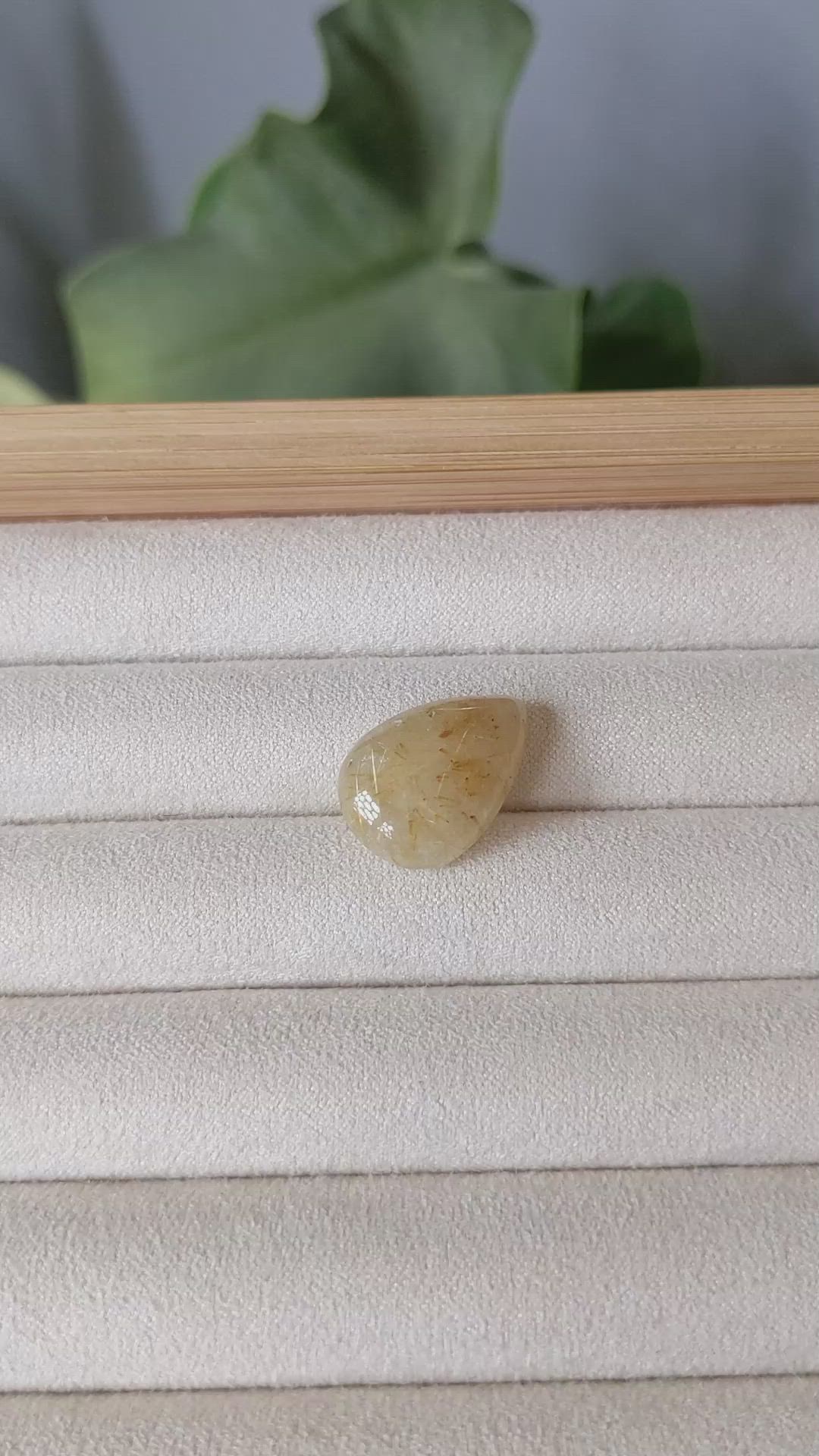 13.39 Ct. Cabochon Rutilated Quartz from Madagascar Size Video