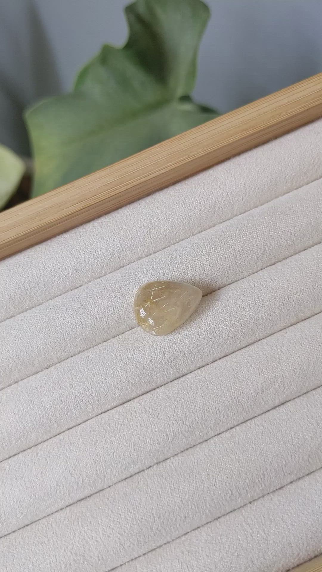9.31 Ct. Cabochon Rutilated Quartz from Madagascar Size Video