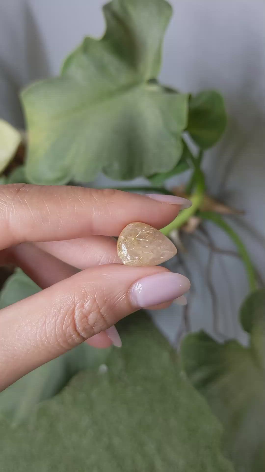 9.31 Ct. Cabochon Rutilated Quartz from Madagascar Size Video